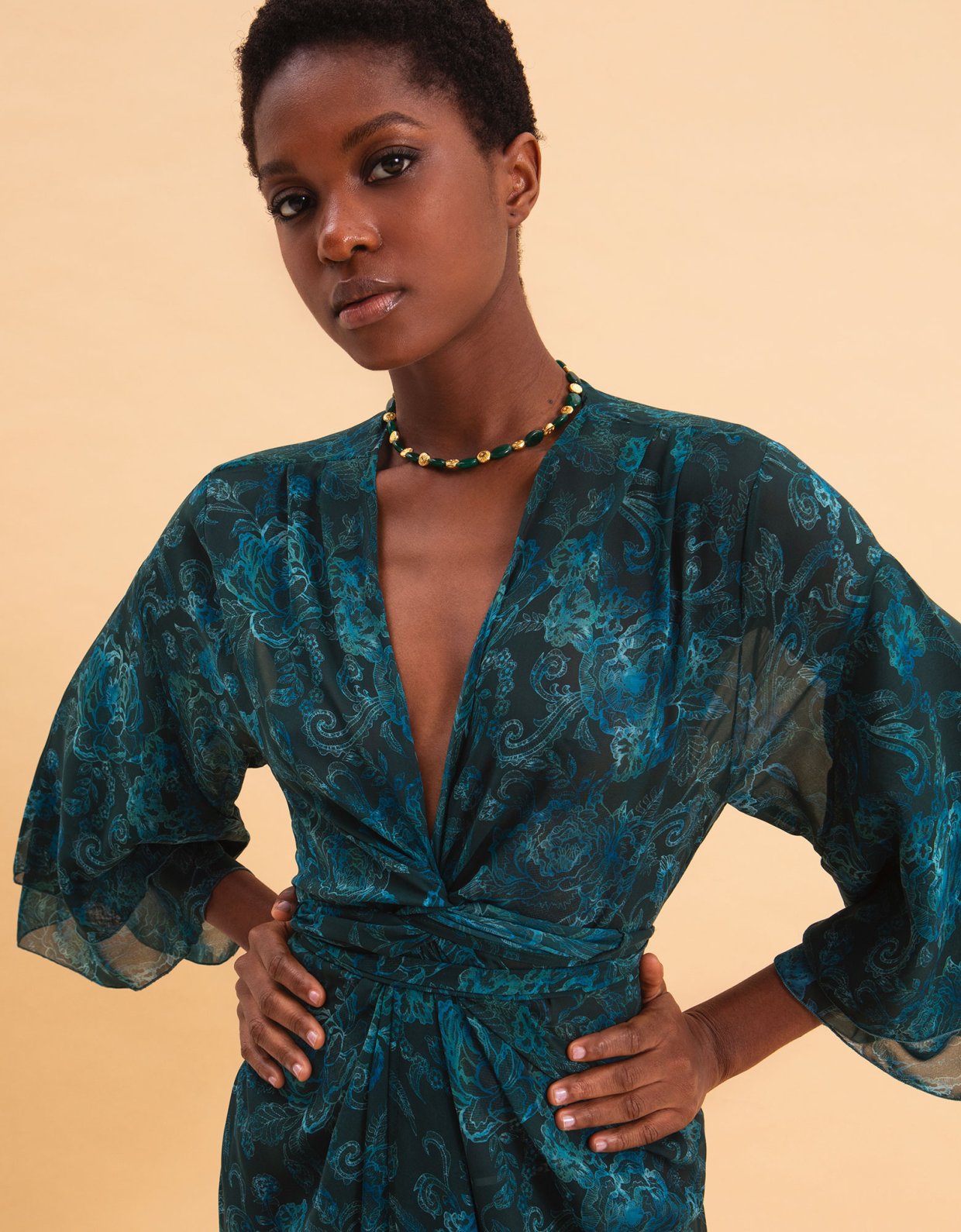 Eveleya Teal elegance kimono