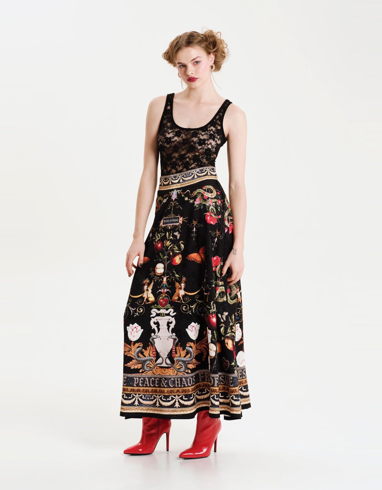 Peace and Chaos Temptation long skirt jacquard