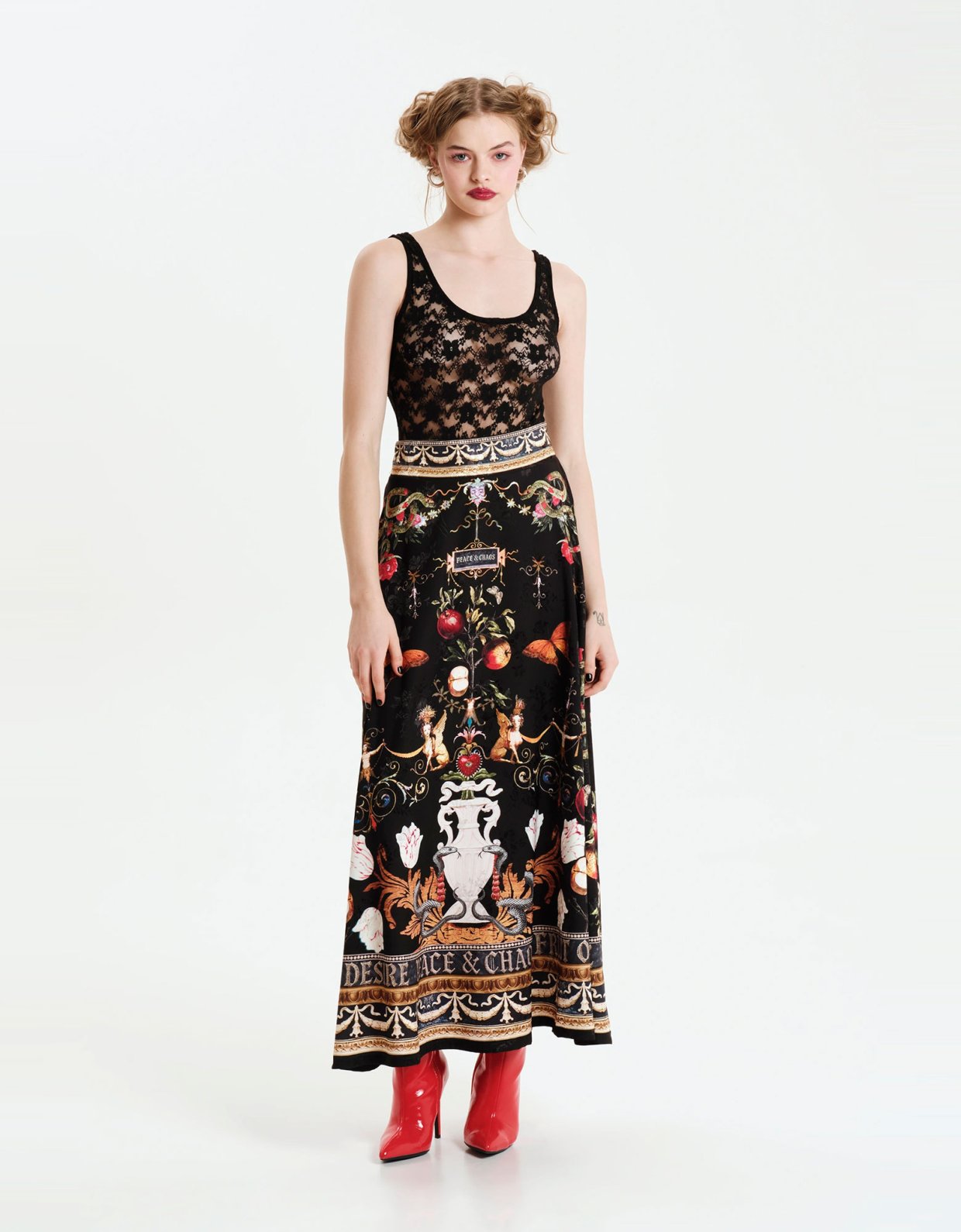 Peace and Chaos Temptation long skirt jacquard