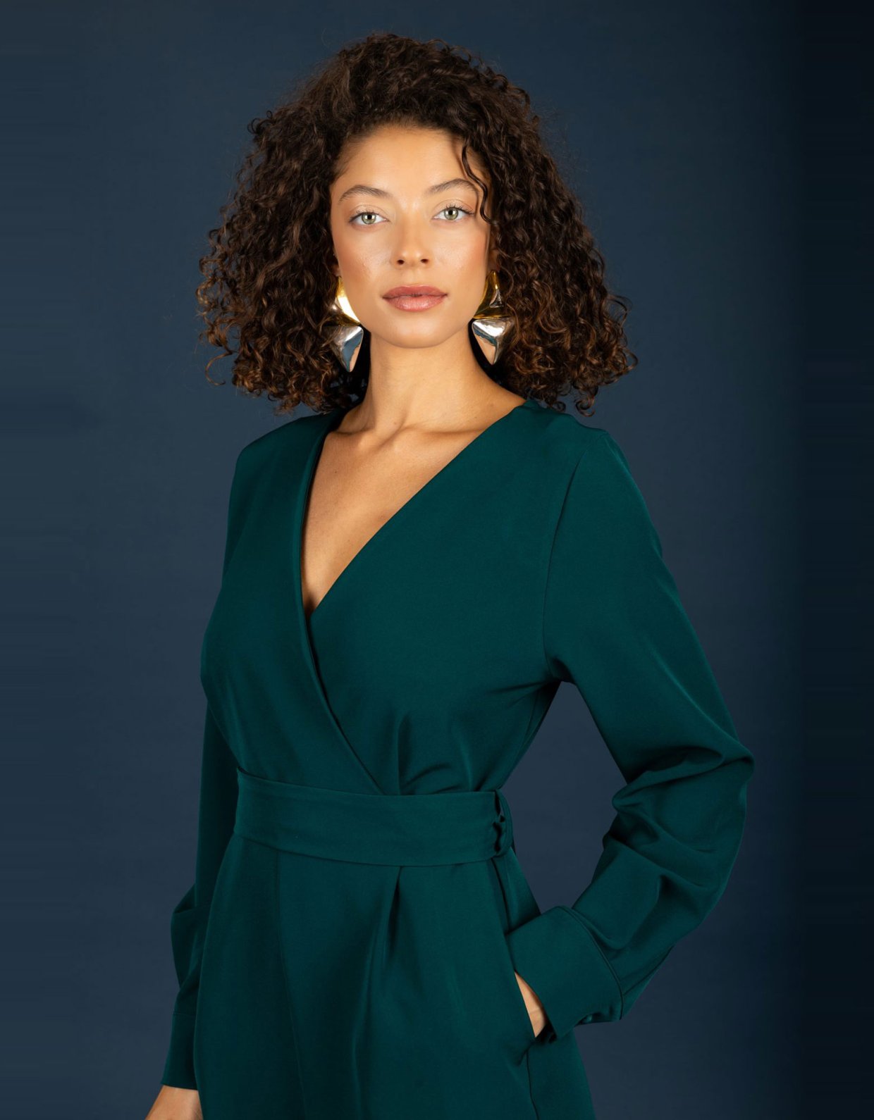 Chaton Terrie jumpsuit dark emerald
