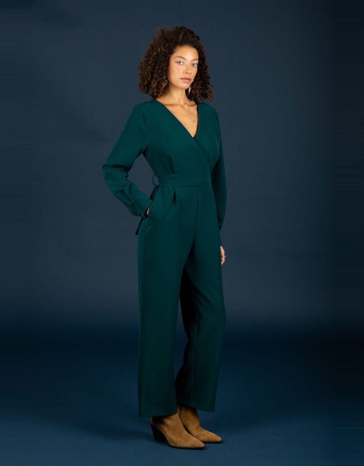 Chaton Terrie jumpsuit dark emerald