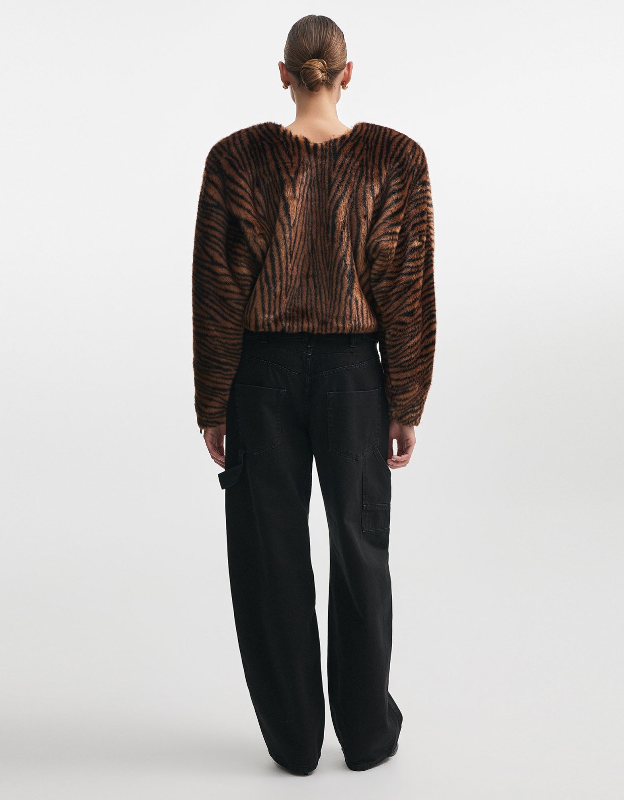 Nadia Rapti Throwback fur blouse brown/black