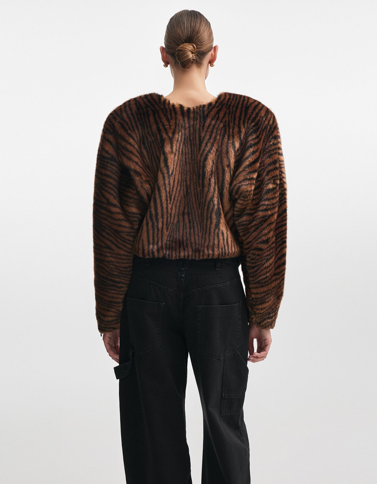 Nadia Rapti Throwback fur blouse brown/black