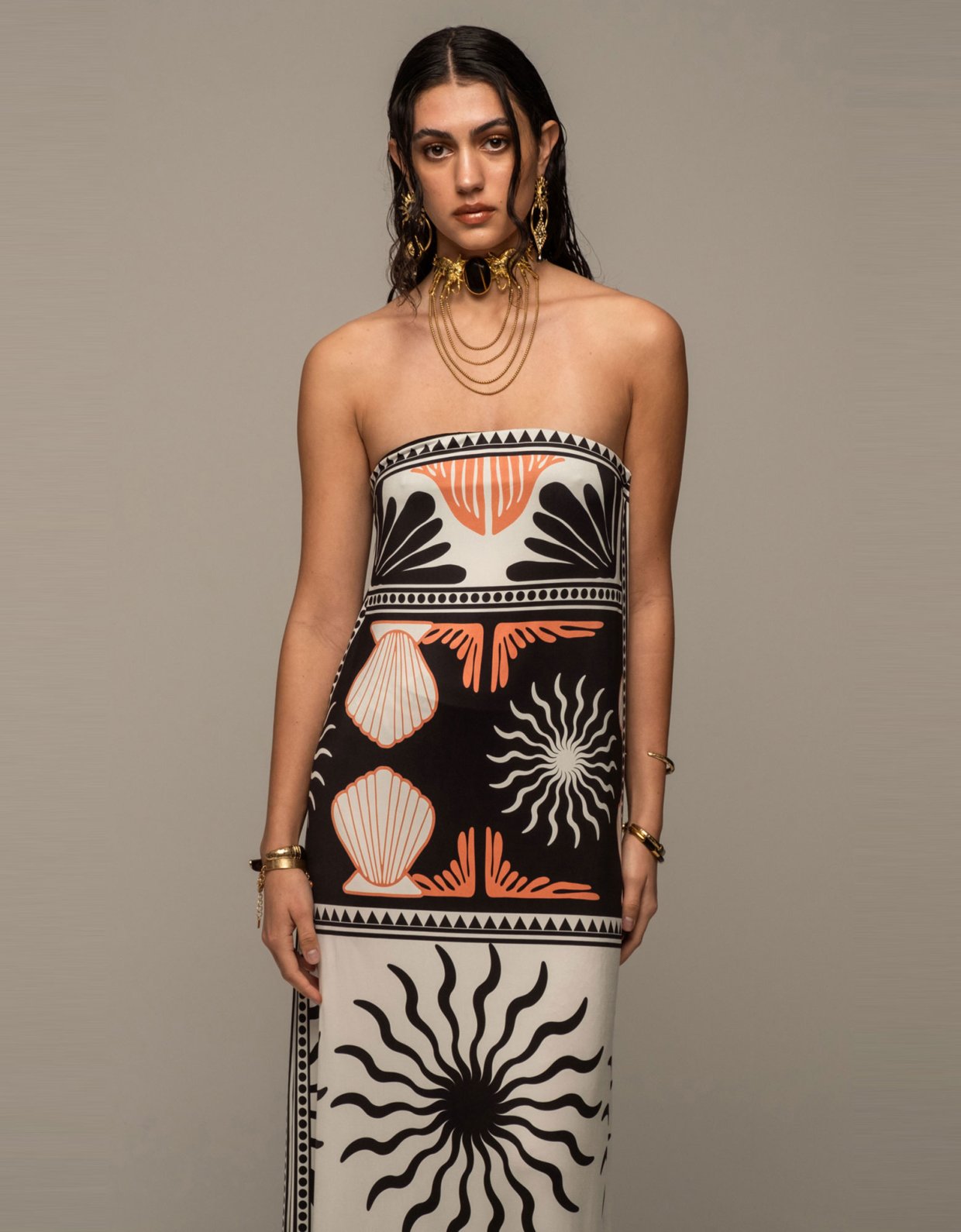 Peace and Chaos Tranquility strapless dress