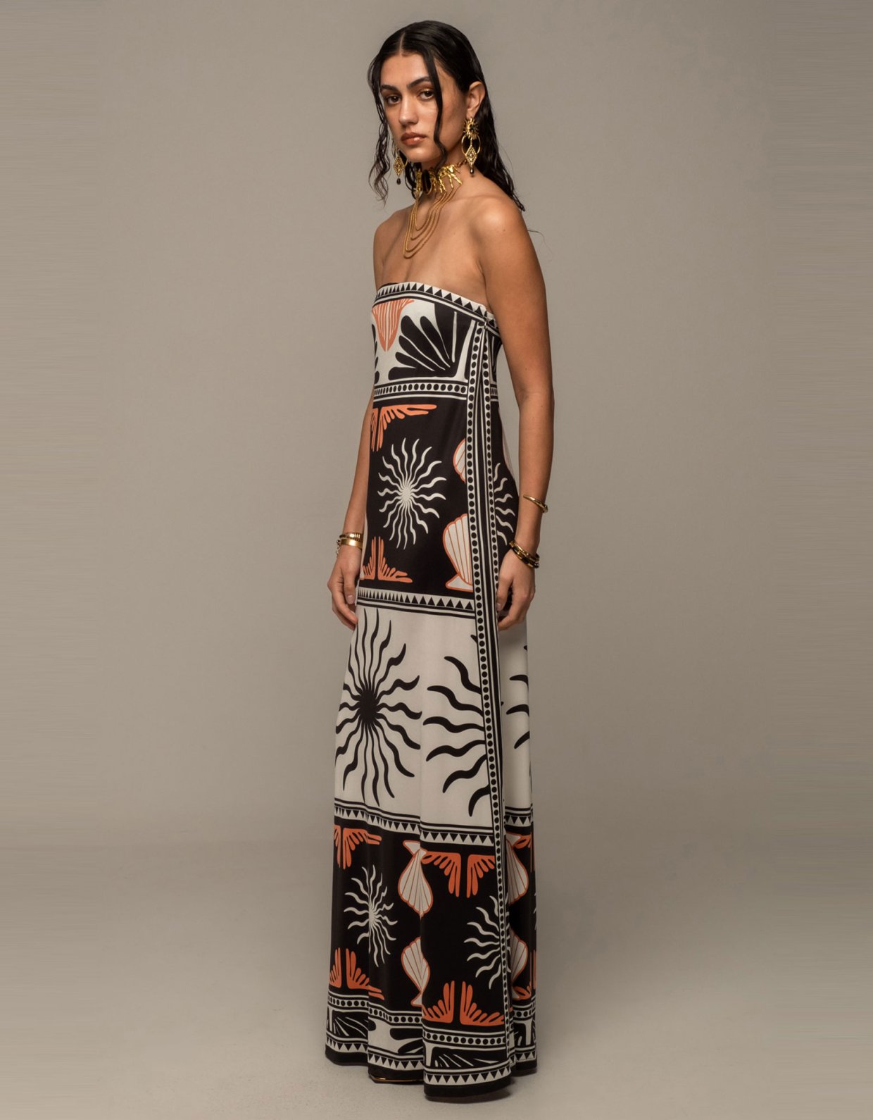 Peace and Chaos Tranquility strapless dress