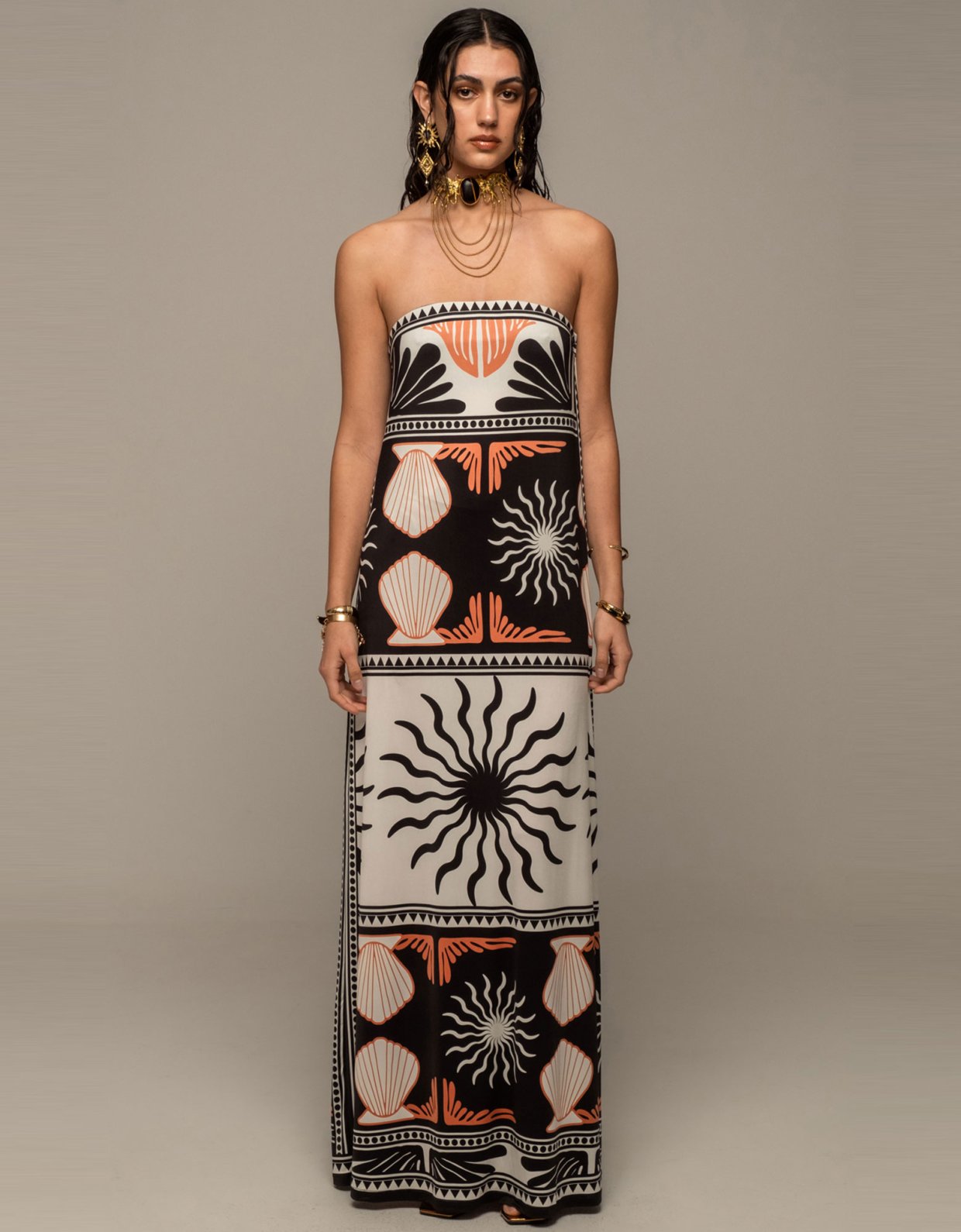 Peace and Chaos Tranquility strapless dress