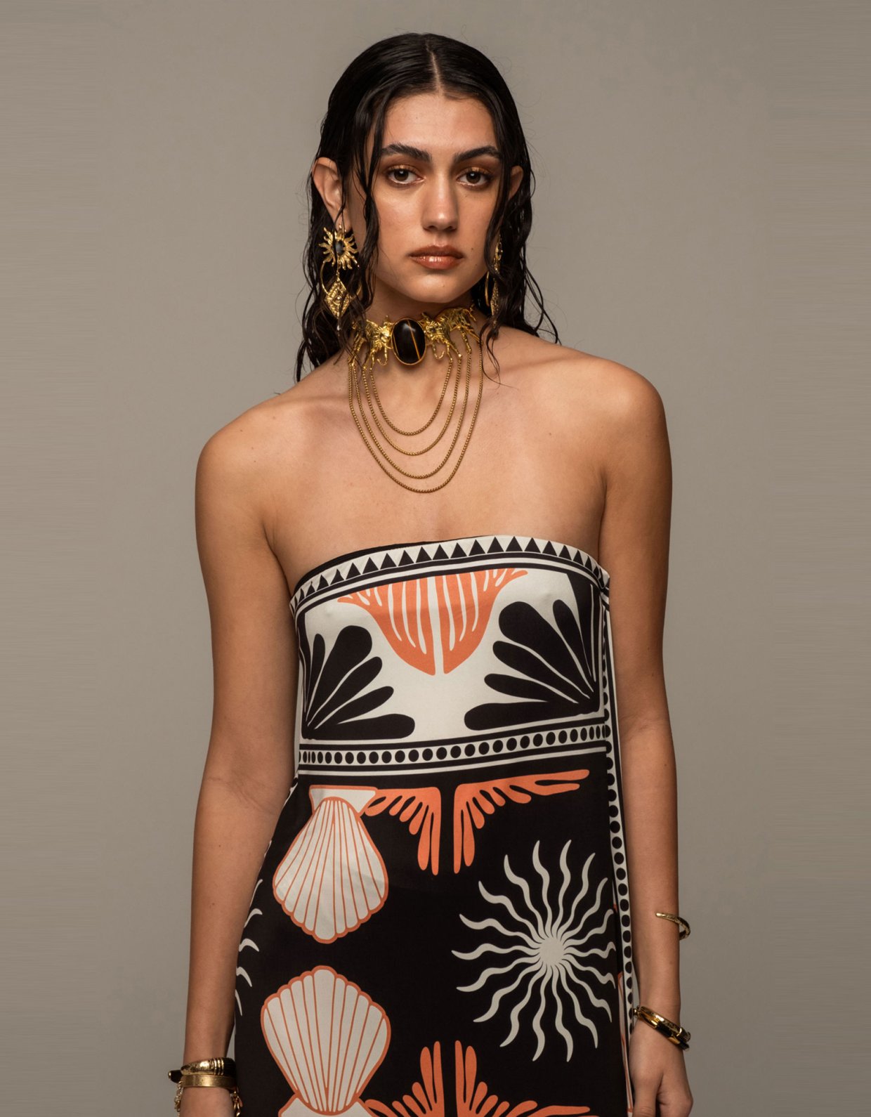 Peace and Chaos Tranquility strapless dress
