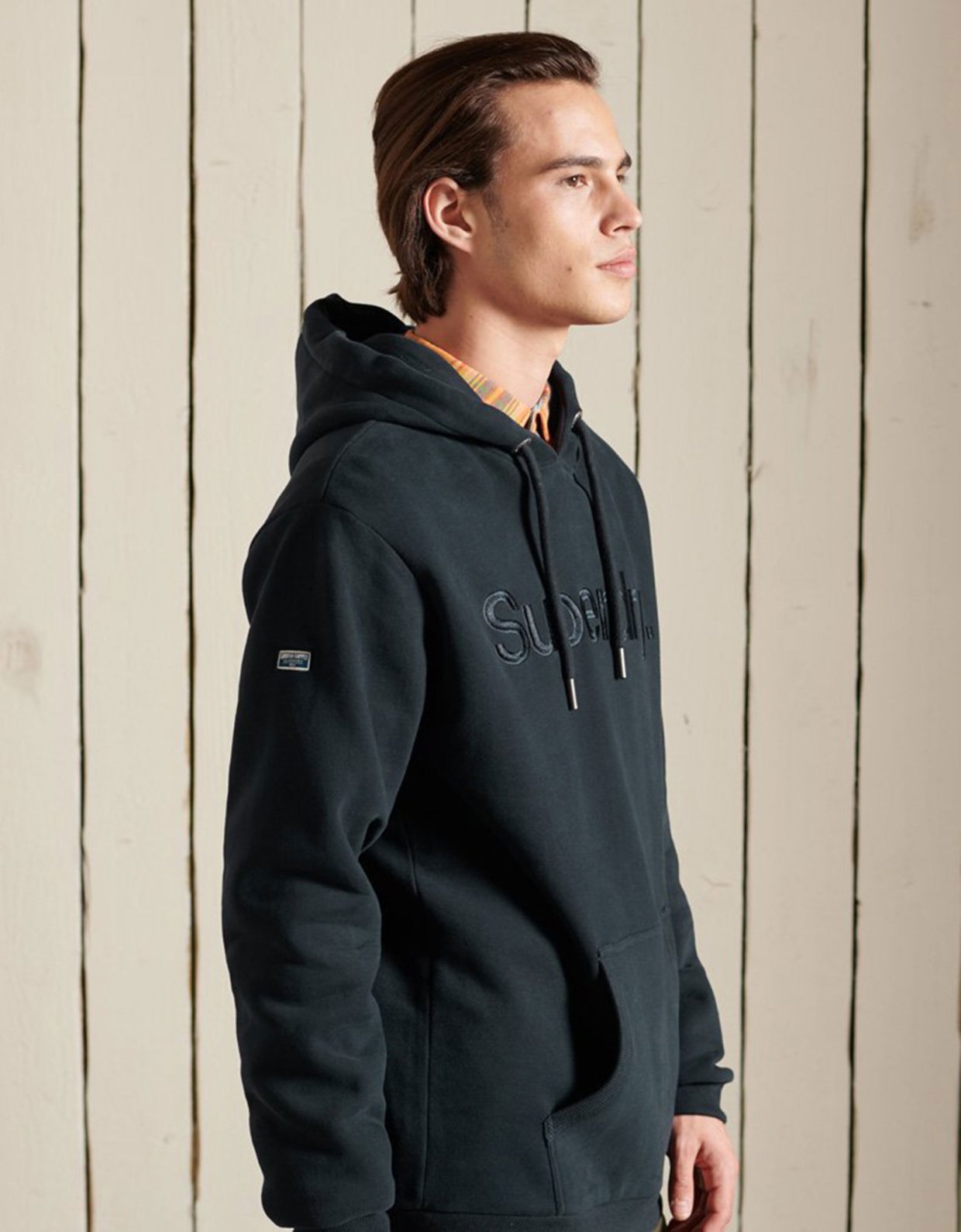 Superdry Core logo source brushed hoodie athletic eclipse navy