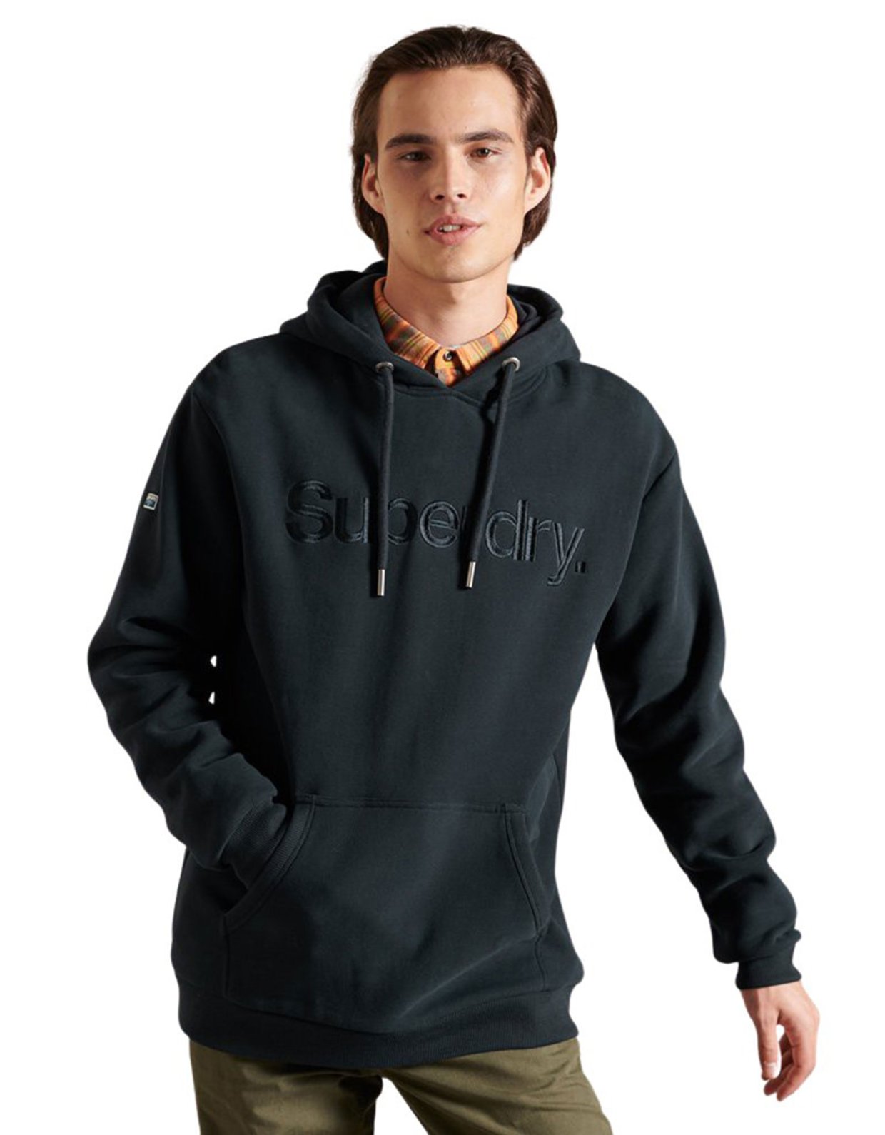 Superdry Core logo source brushed hoodie athletic eclipse navy