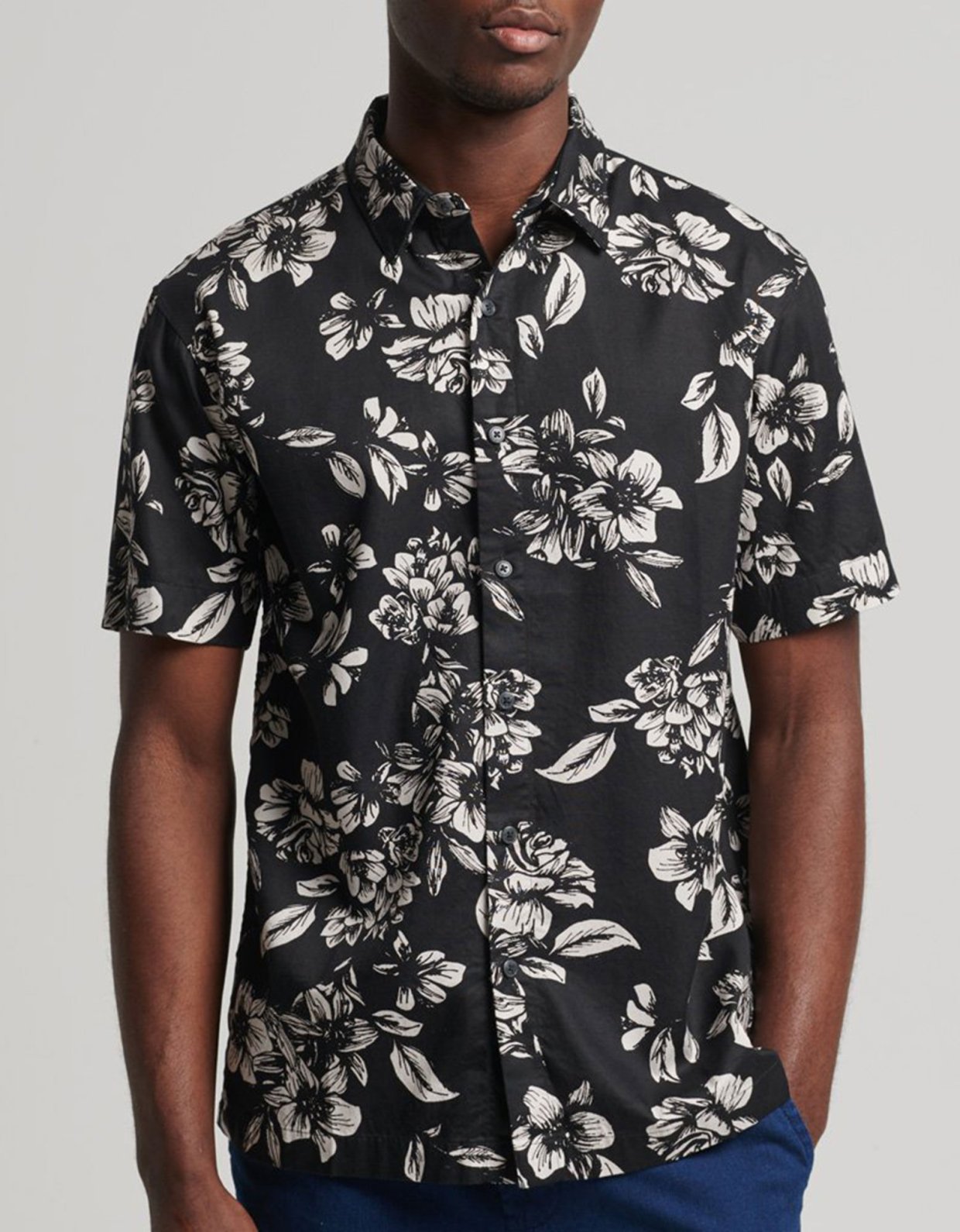 Superdry Vintage Hawaiian shirt black floral