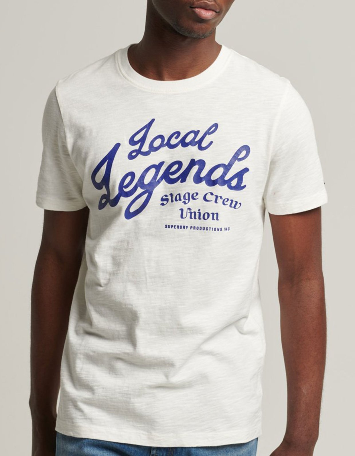 Superdry Ovin vintage merch store tee off white slub