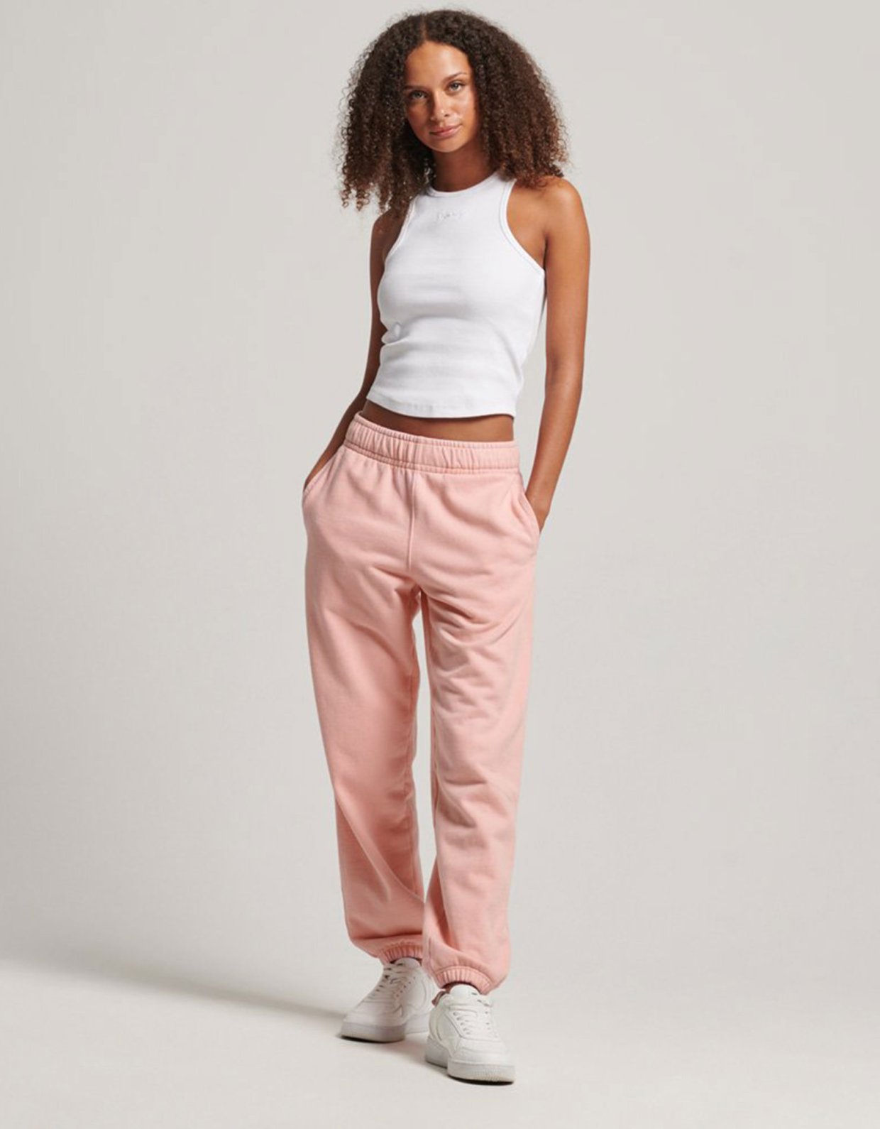 Superdry Code essential regular joggers coral blush