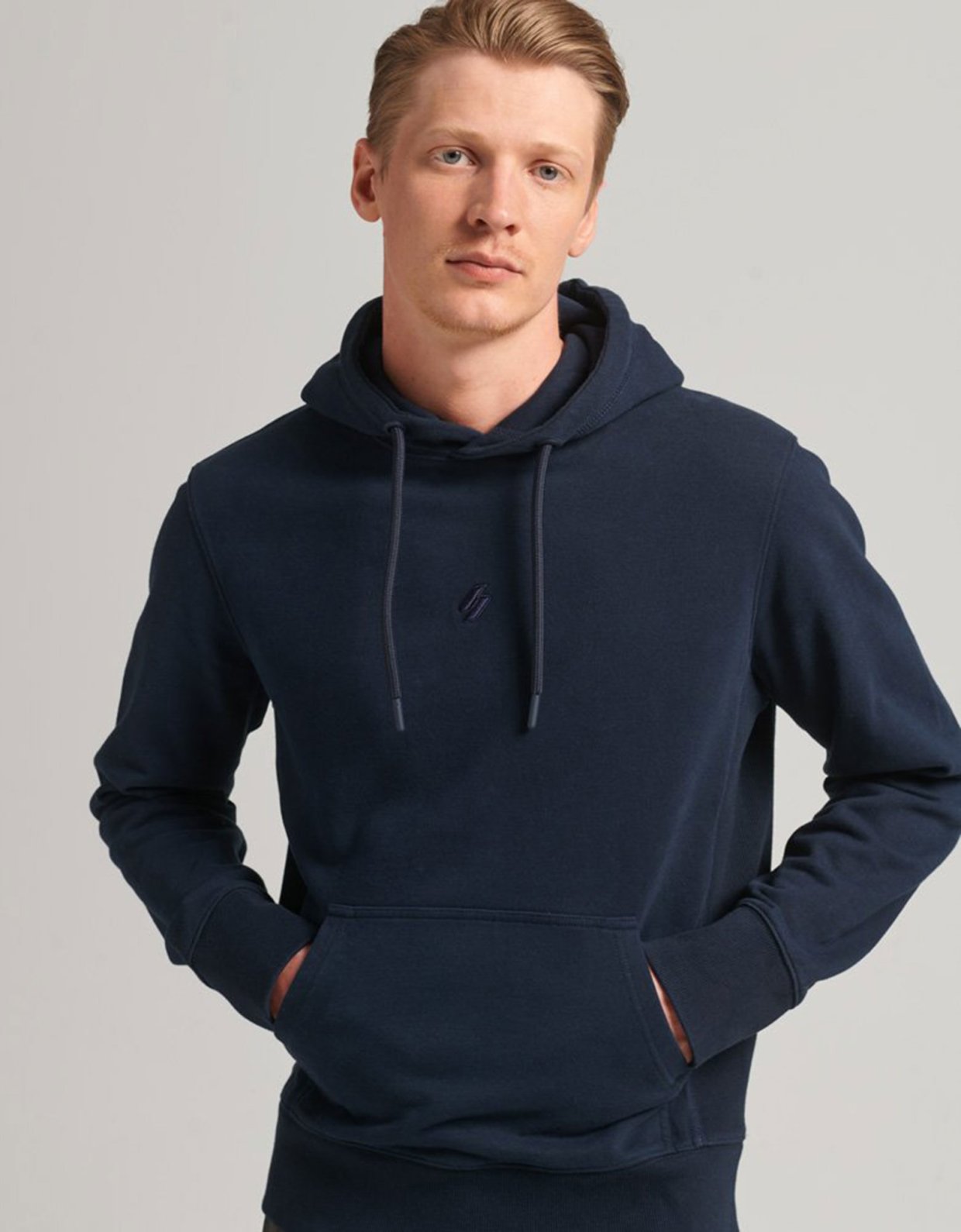 Superdry Code sporty logo club hoodie deep navy