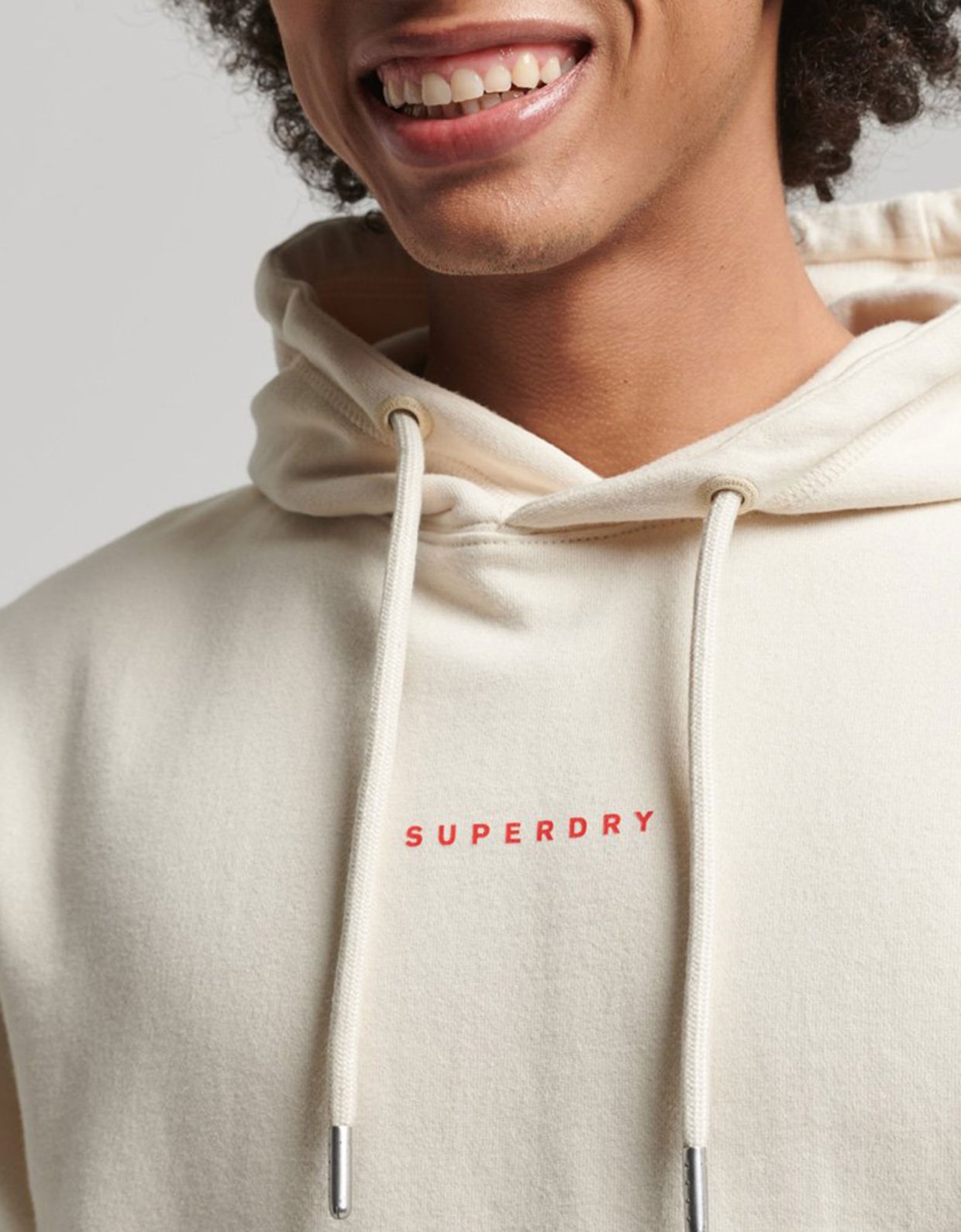 Superdry Code surplus logo hood rice white