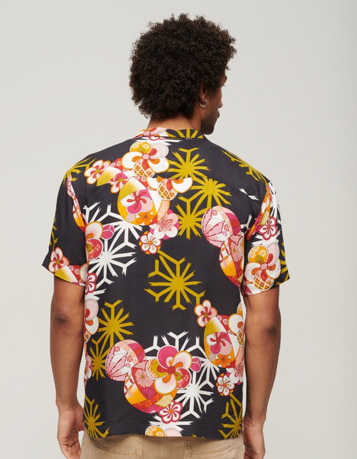 Superdry Hawaiian resort shirt asanoha black