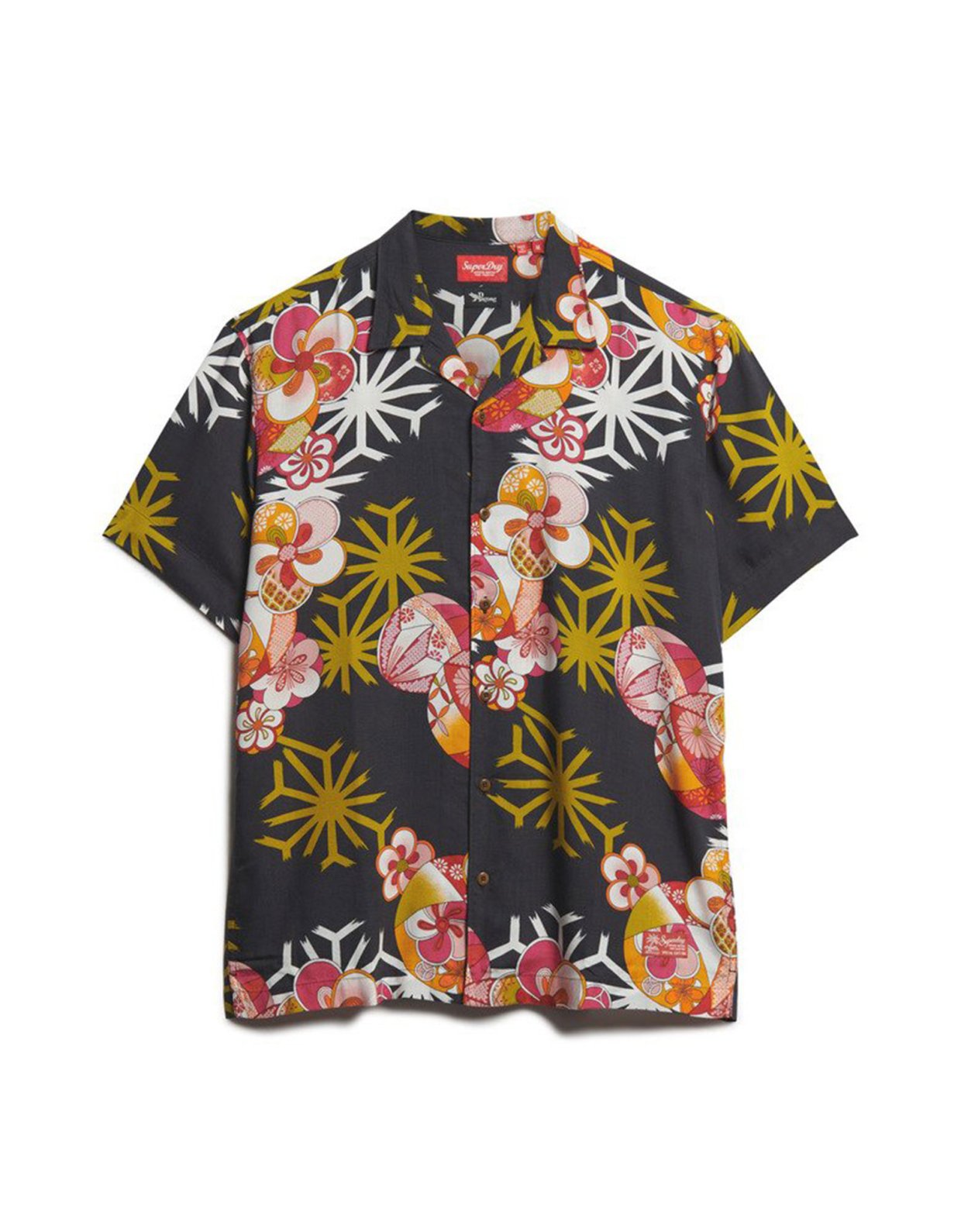 Superdry Hawaiian resort shirt asanoha black