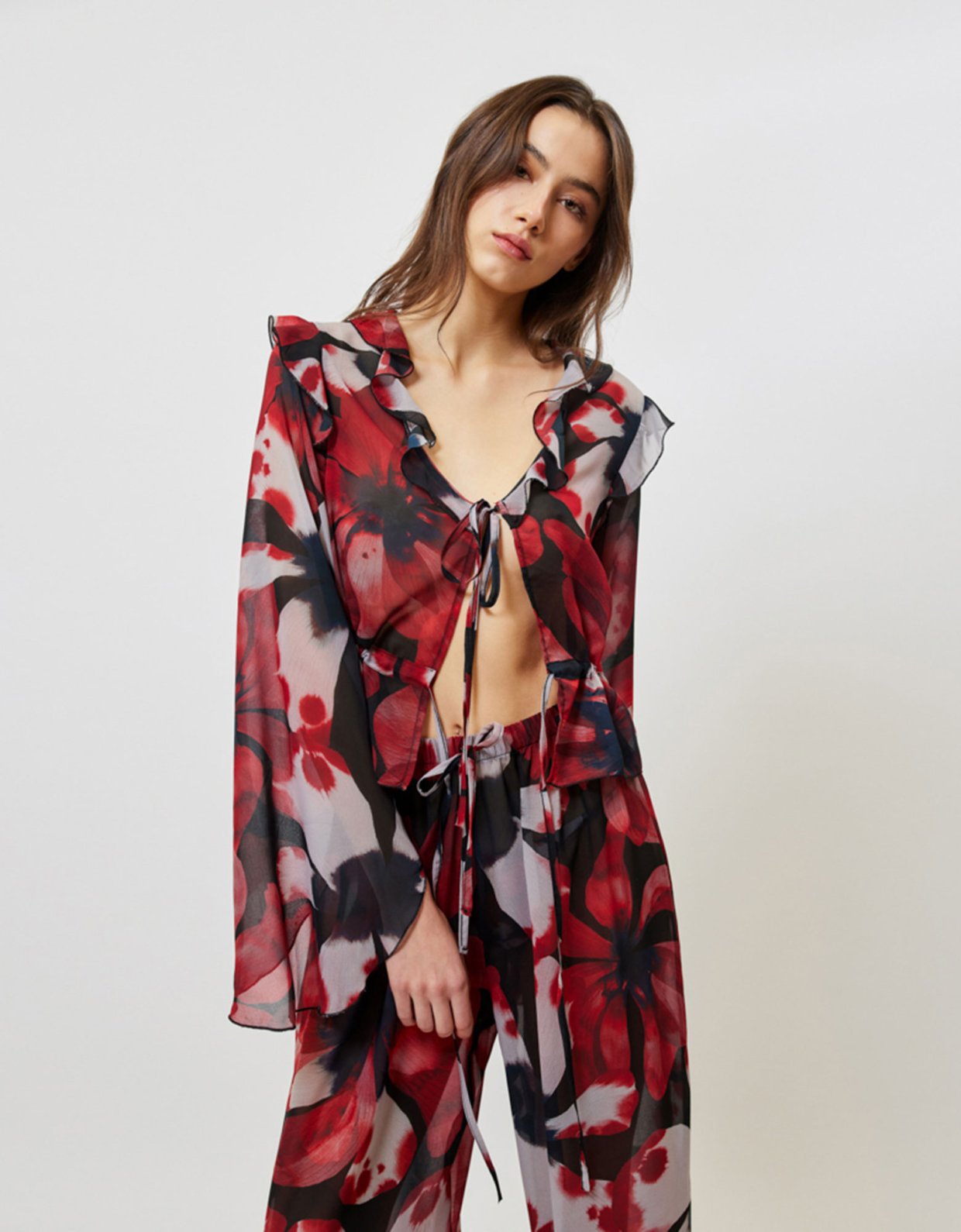 Sunset go Valentina top flower print