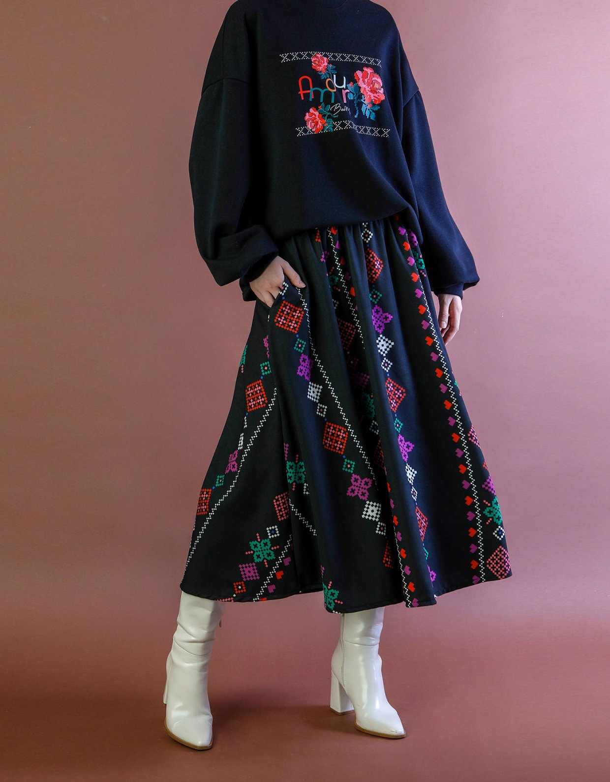 Bee Me Valeria skirt black