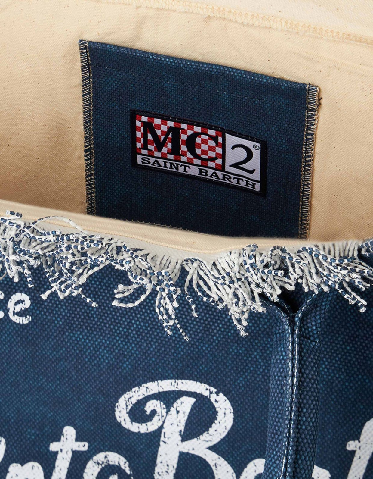 MC2 Saint Barth Vanity indigo cotton canvas tote bag