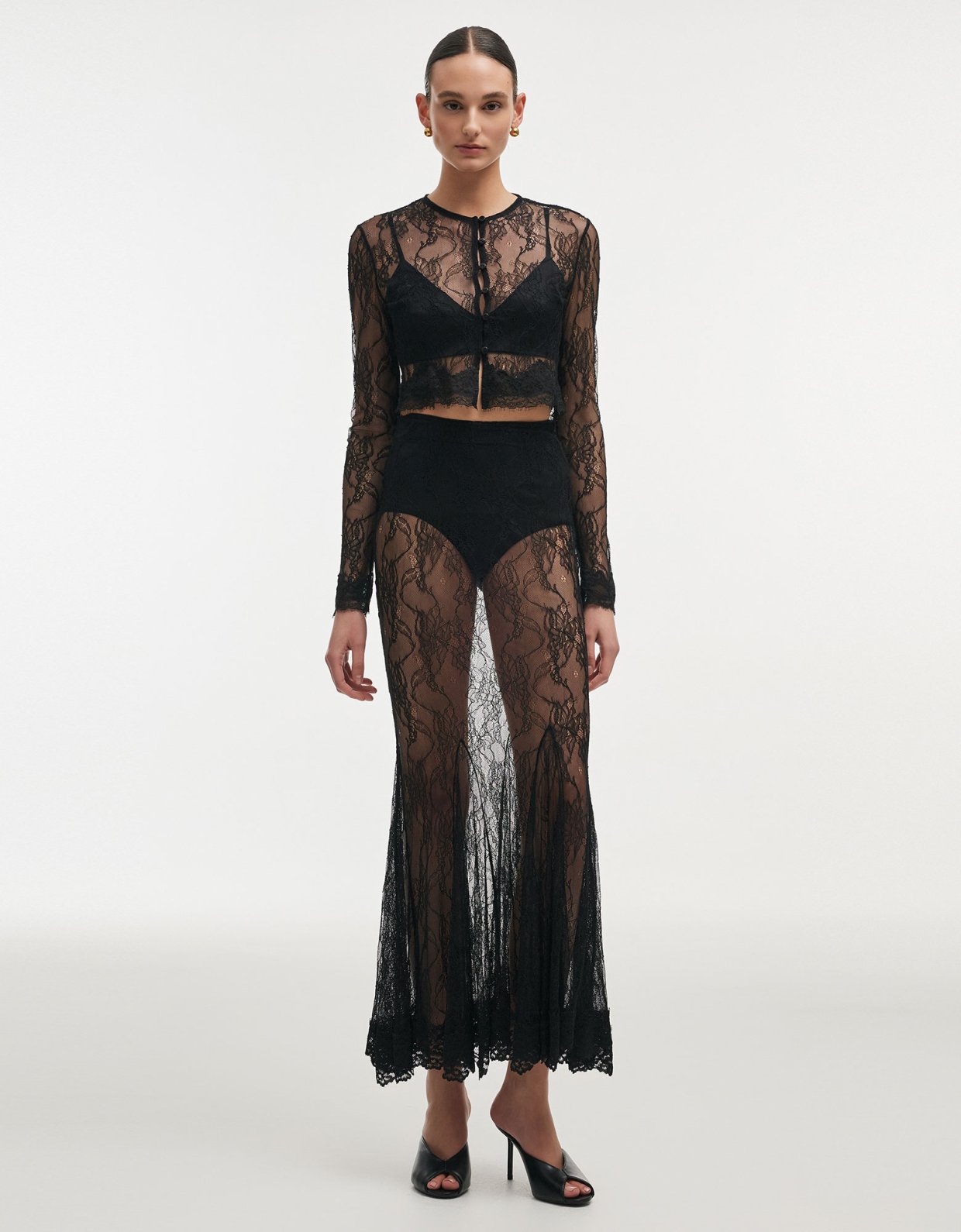 Nadia Rapti Veil cardigan top black