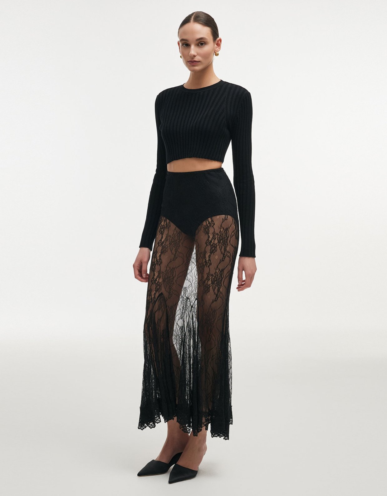 Nadia Rapti Veil maxi skirt black