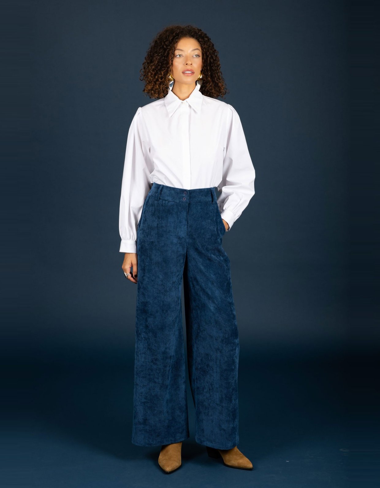 Chaton Vernon pants blue petrol
