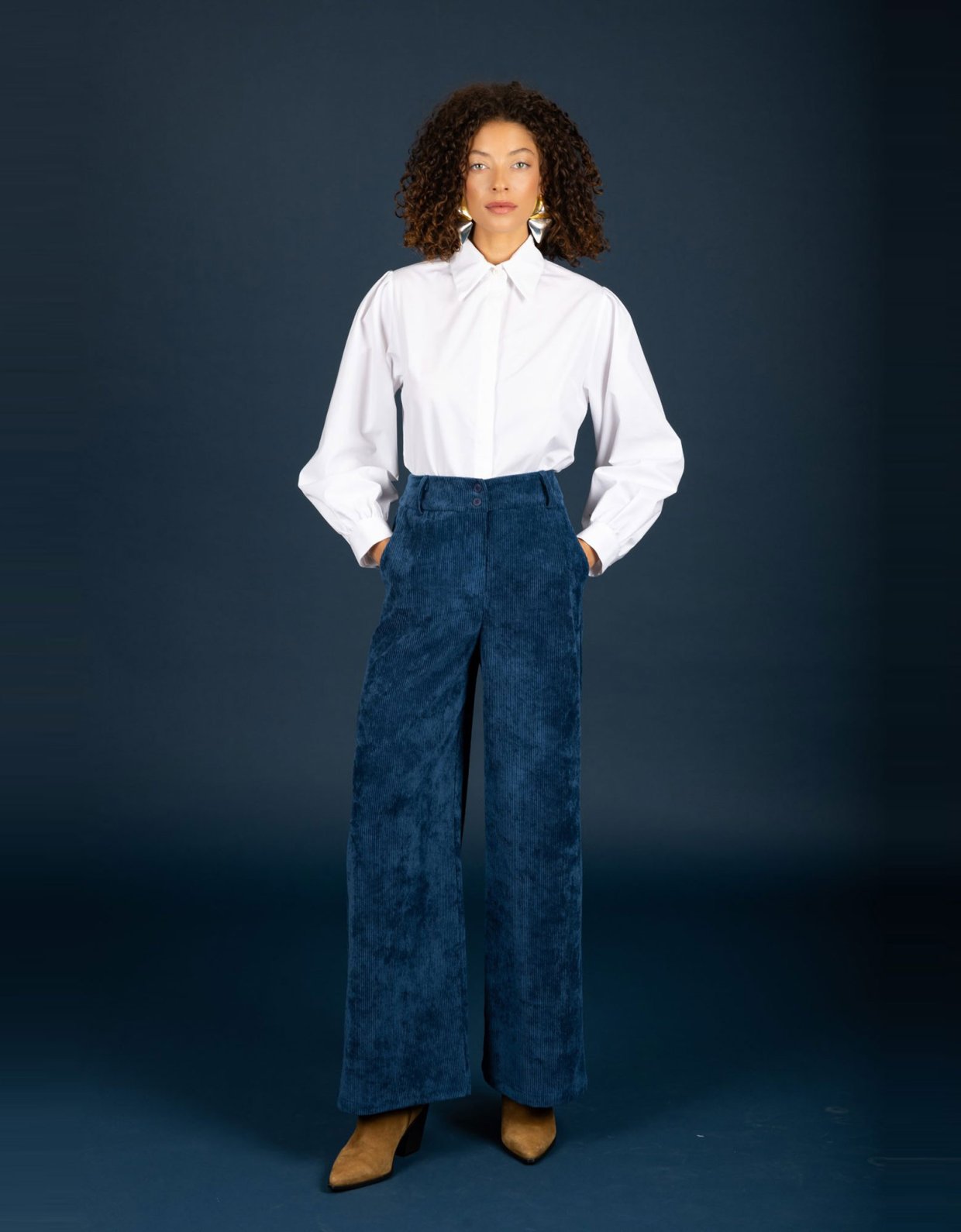 Chaton Vernon pants blue petrol