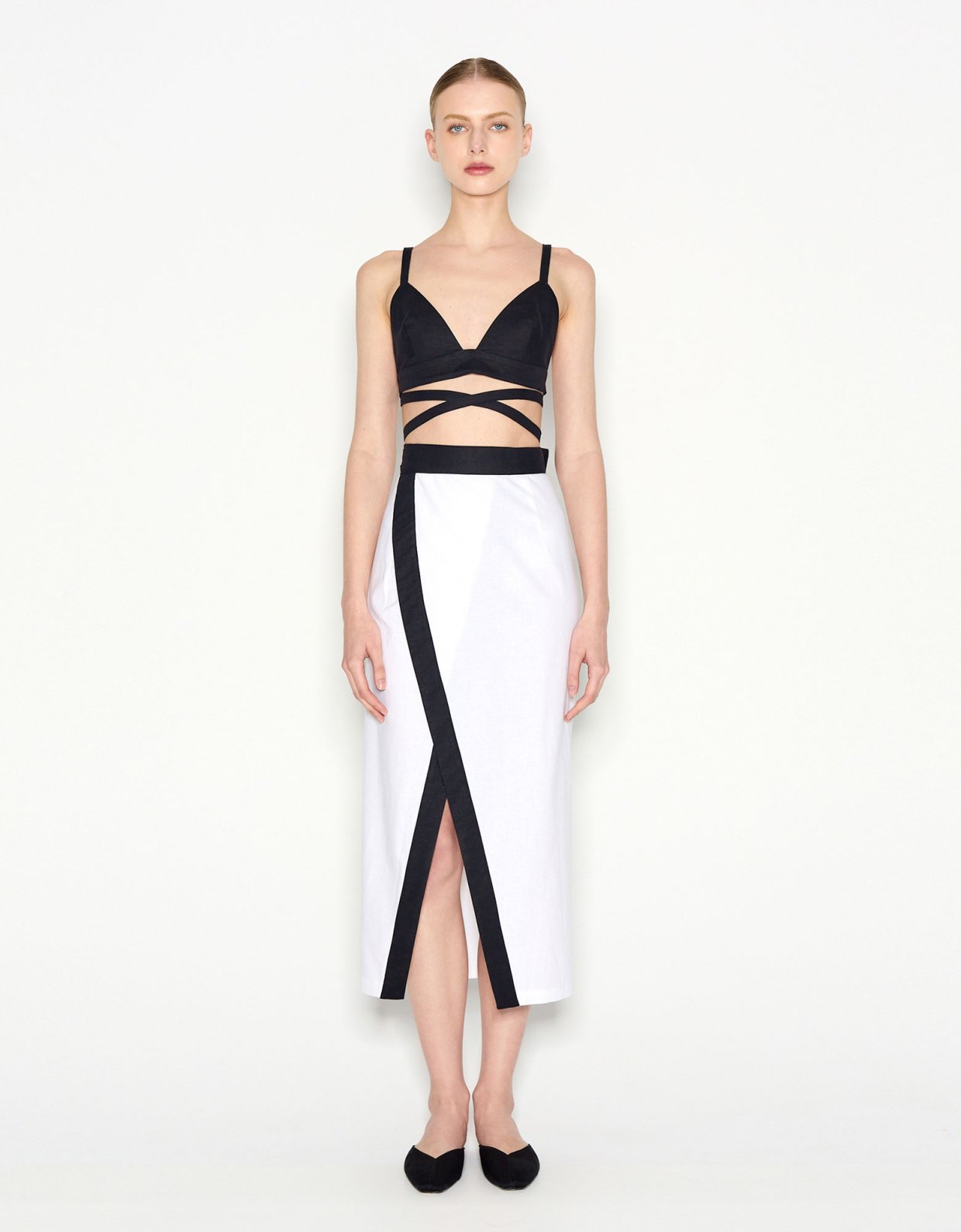 Nadia Rapti Vice midi skirt white/black