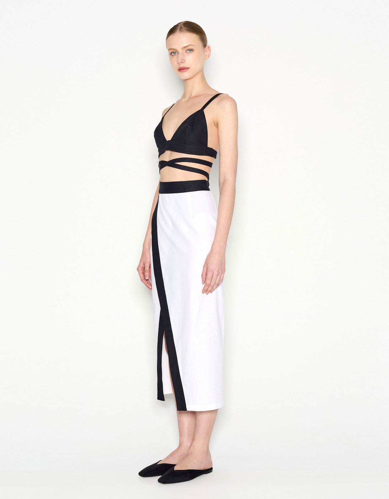 Nadia Rapti Vice midi skirt white/black