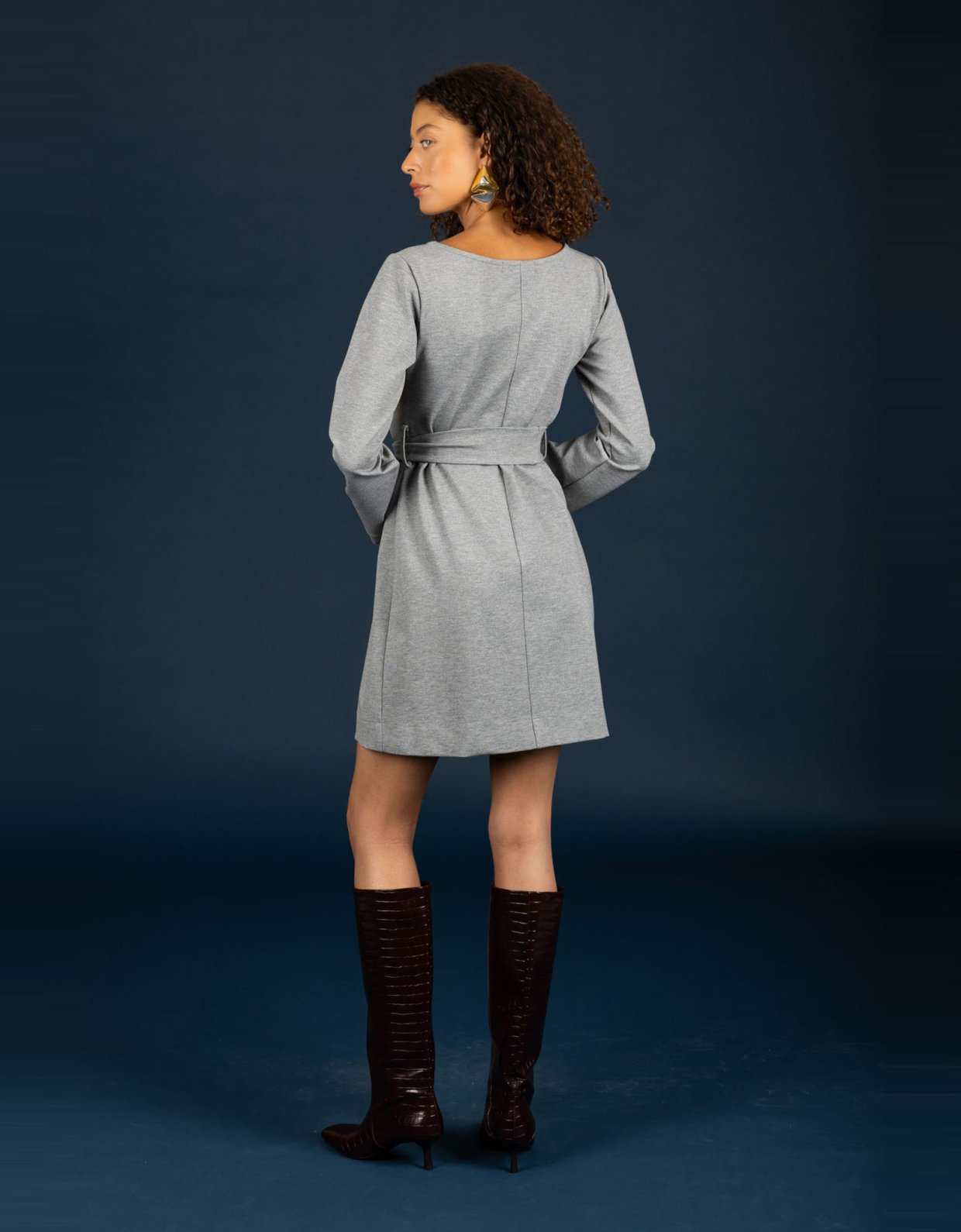 Chaton Victor short dress grey melange