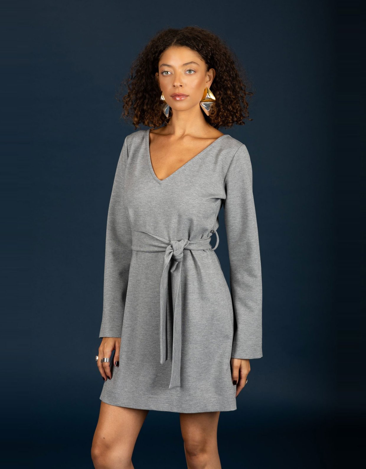 Chaton Victor short dress grey melange