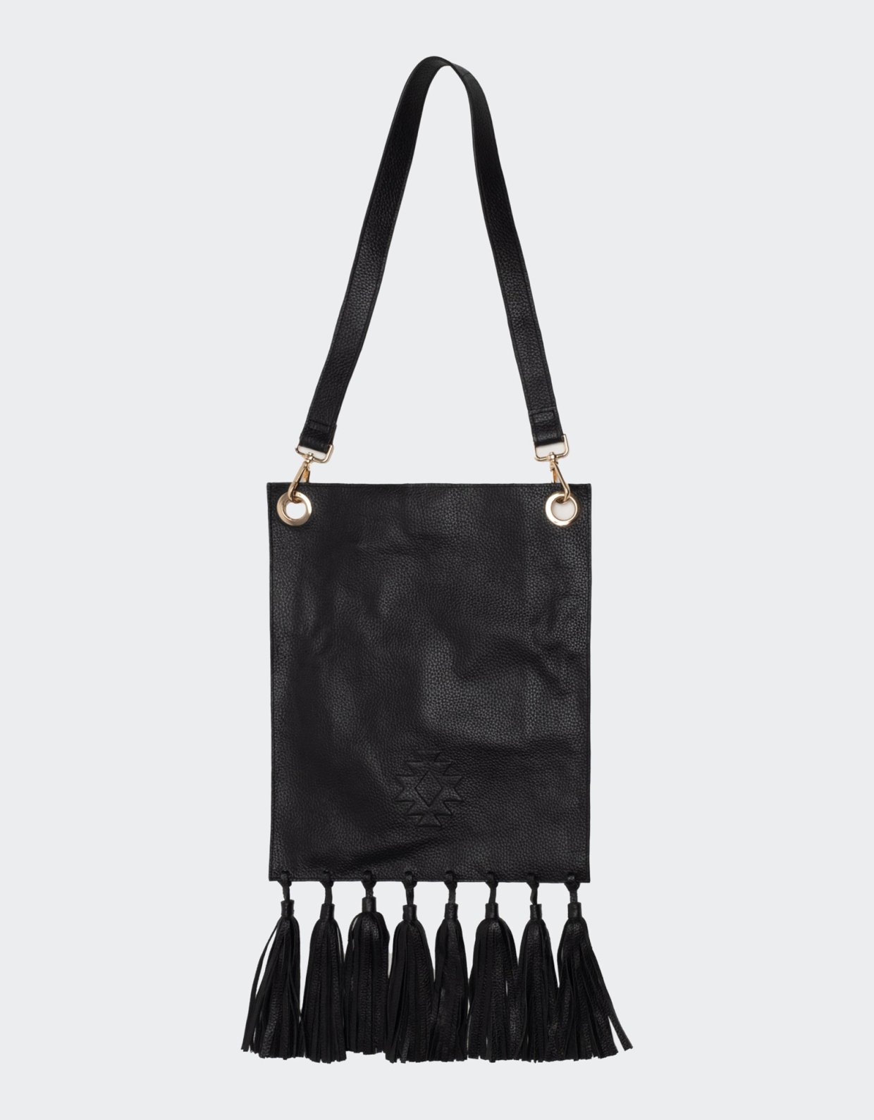 Peace and Chaos Karma tassel tote bag black