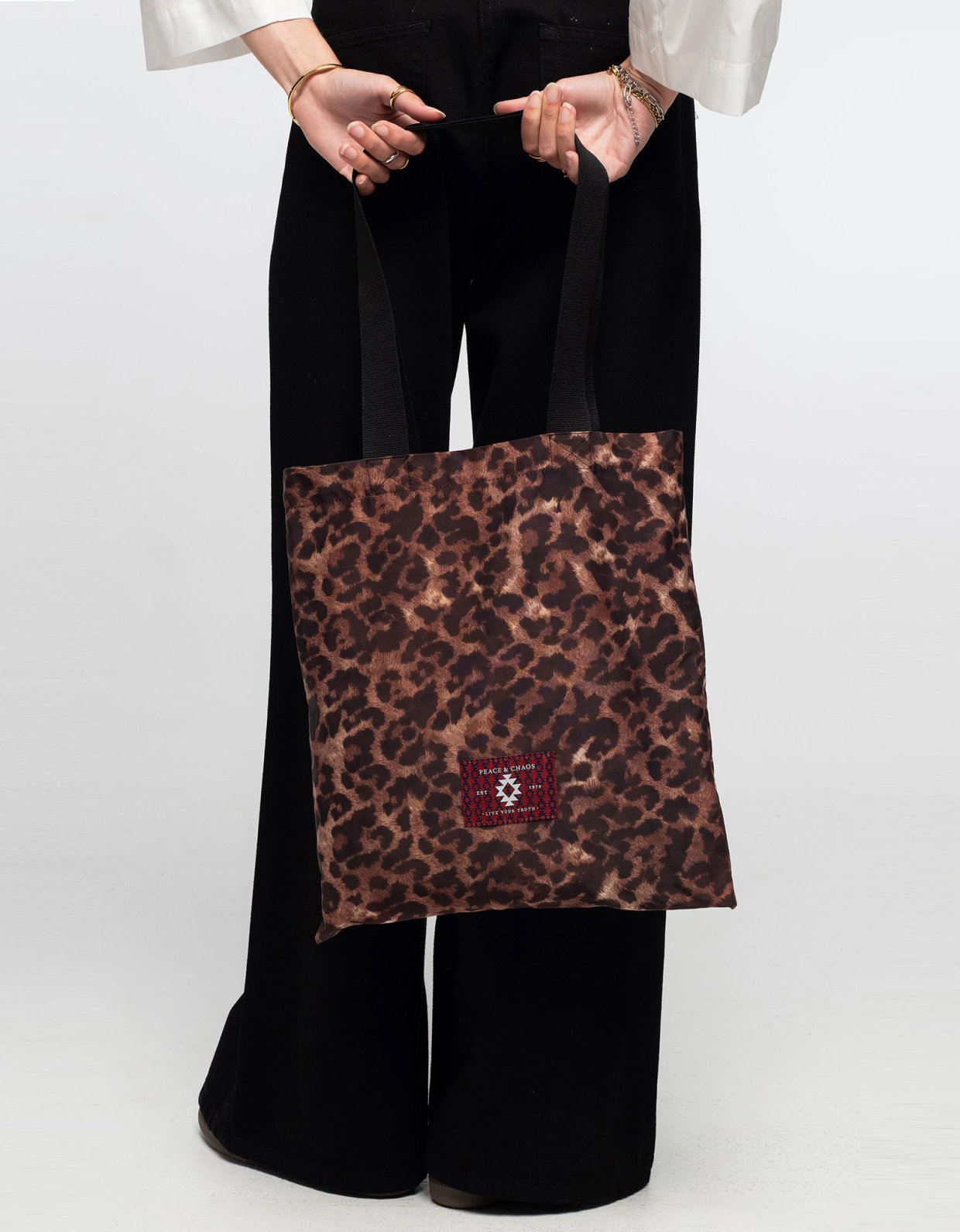 Peace and Chaos Rosette tote bag