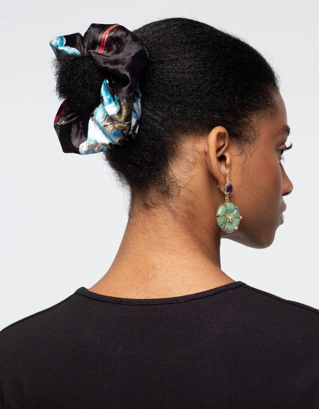 Peace and Chaos Hydrangea scrunchie