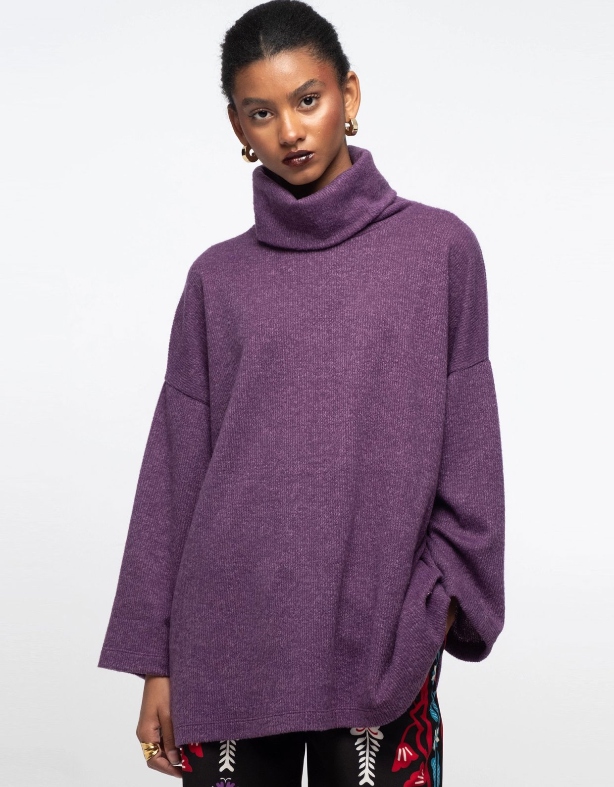 Peace and Chaos Tranquil turtleneck top purple