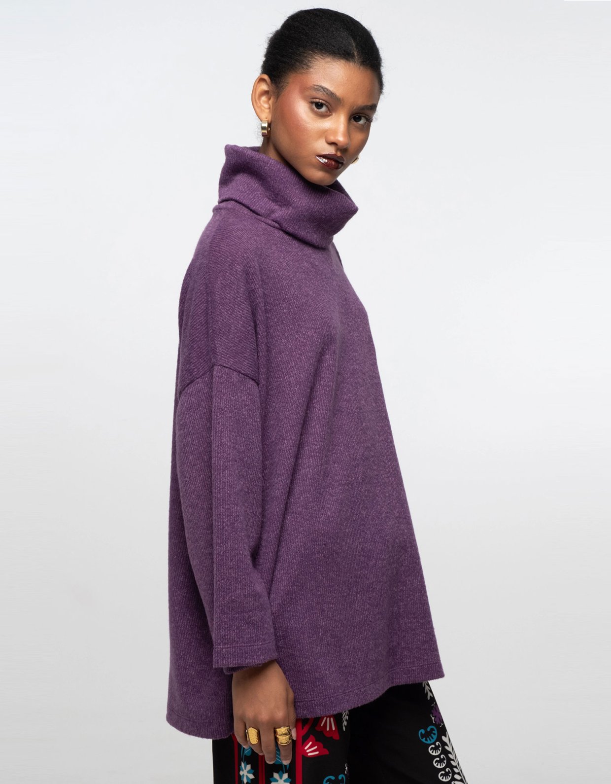 Peace and Chaos Tranquil turtleneck top purple