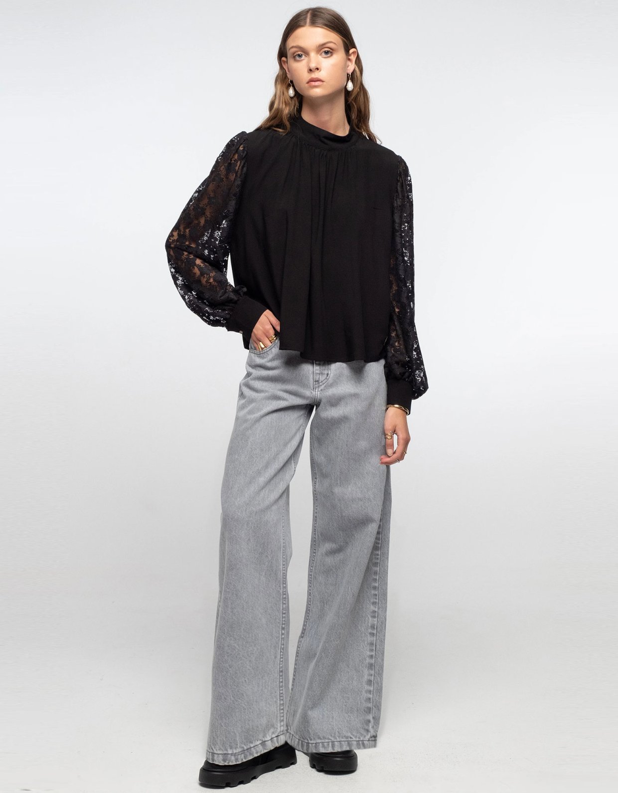 Peace and Chaos Karmic denim pants grey