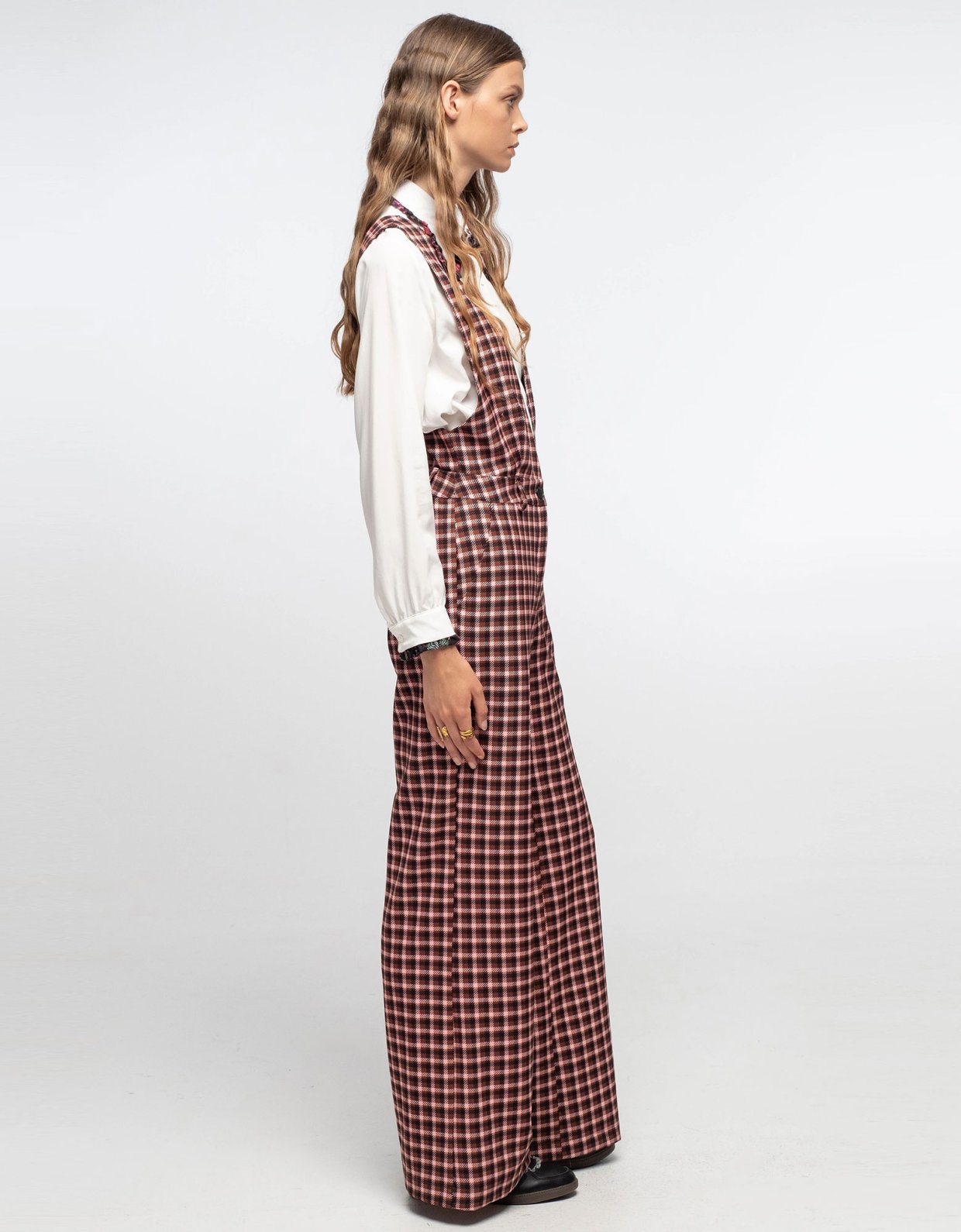 Peace and Chaos Plaid jumpsuit