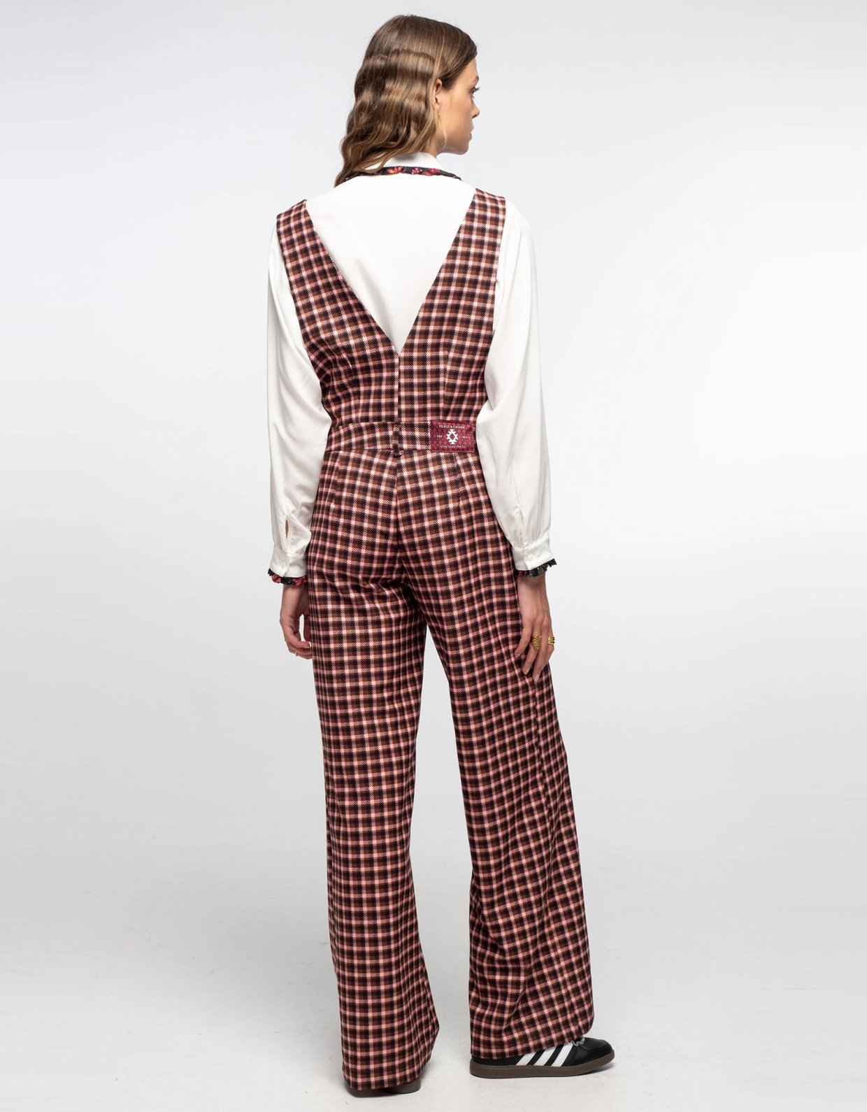 Peace and Chaos Plaid jumpsuit