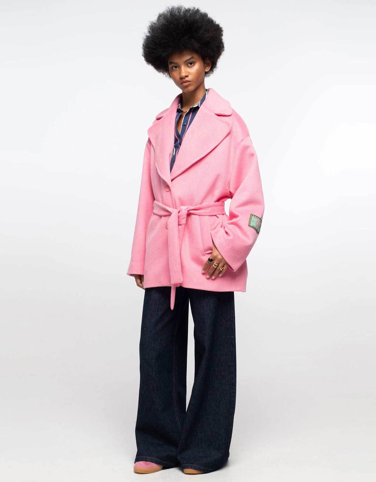 Peace and Chaos Cyclamen coat pink