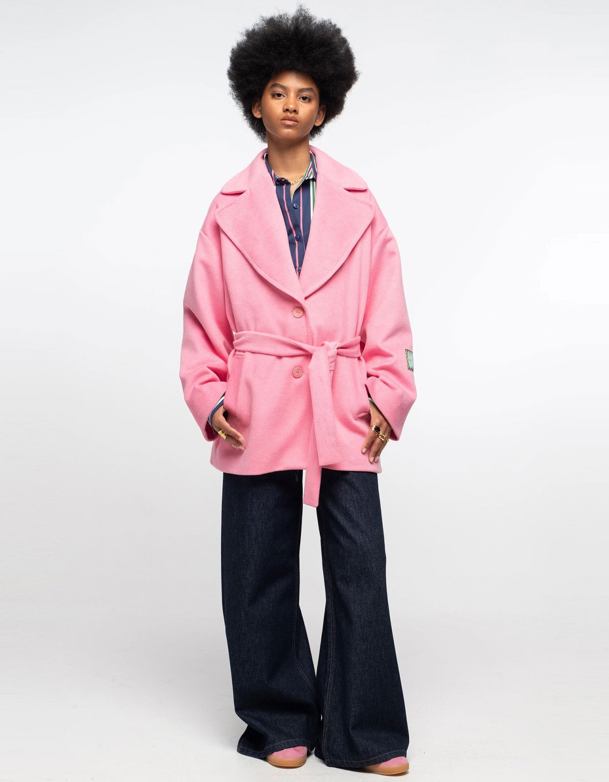 Peace and Chaos Cyclamen coat pink