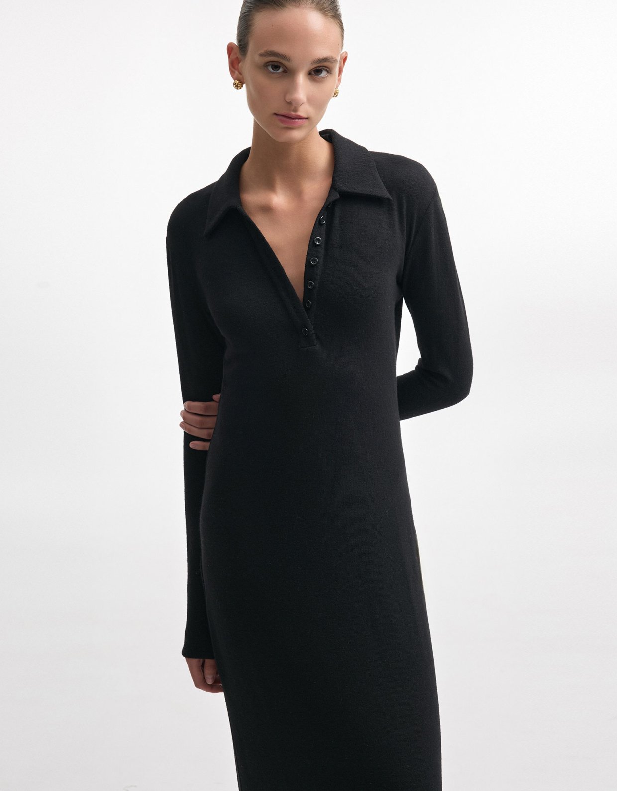 Nadia Rapti Whitney long sleeve dress black