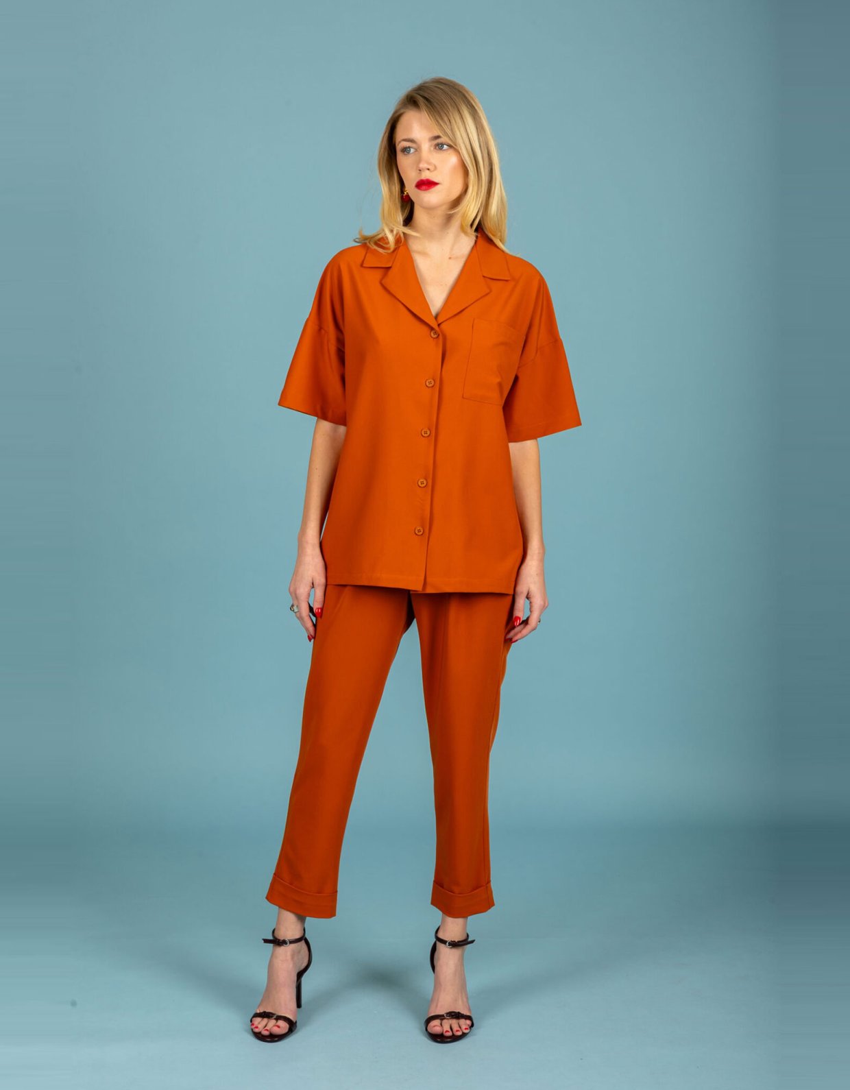 Chaton Whitney oversize shirt burnt orange