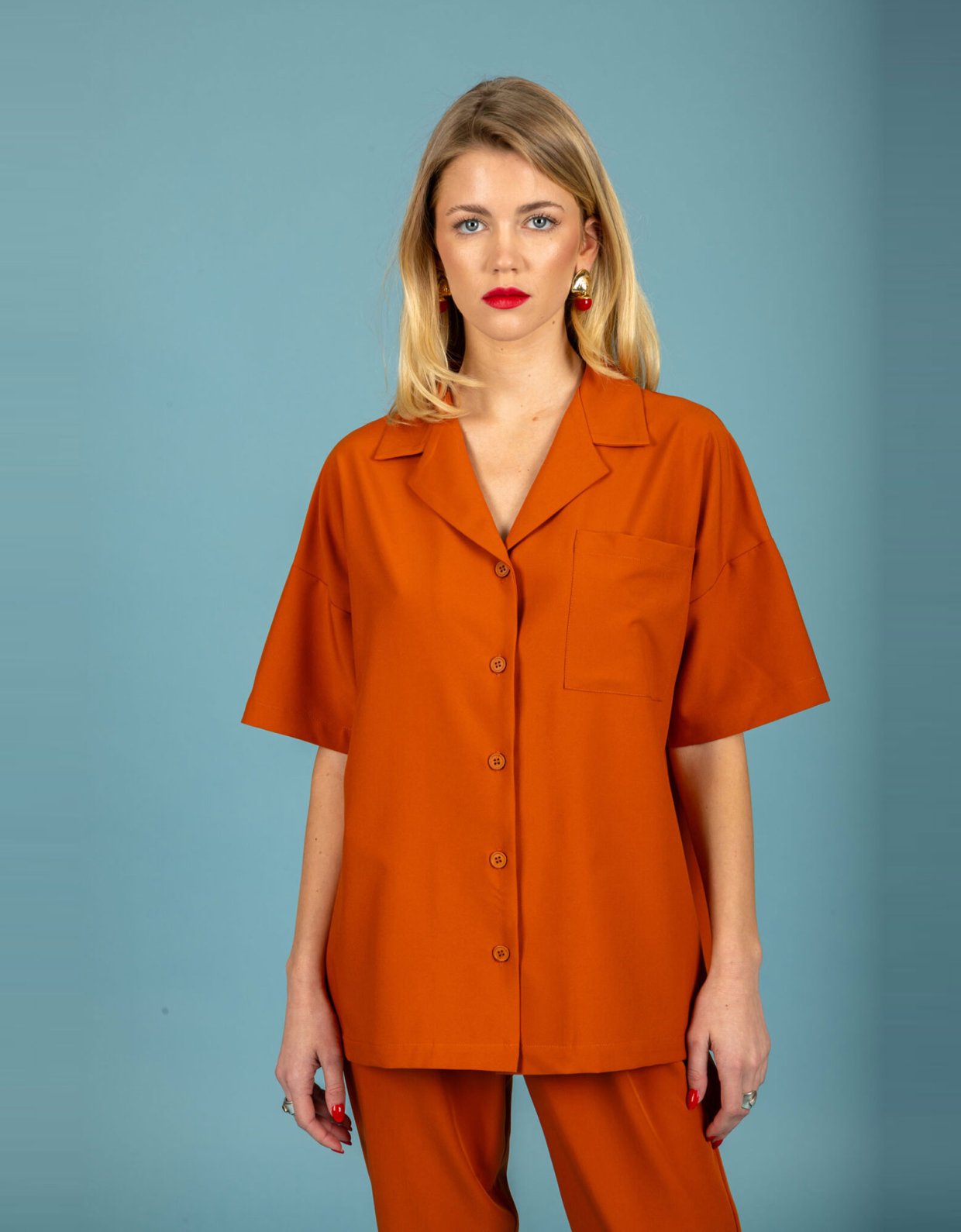 Chaton Whitney oversize shirt burnt orange