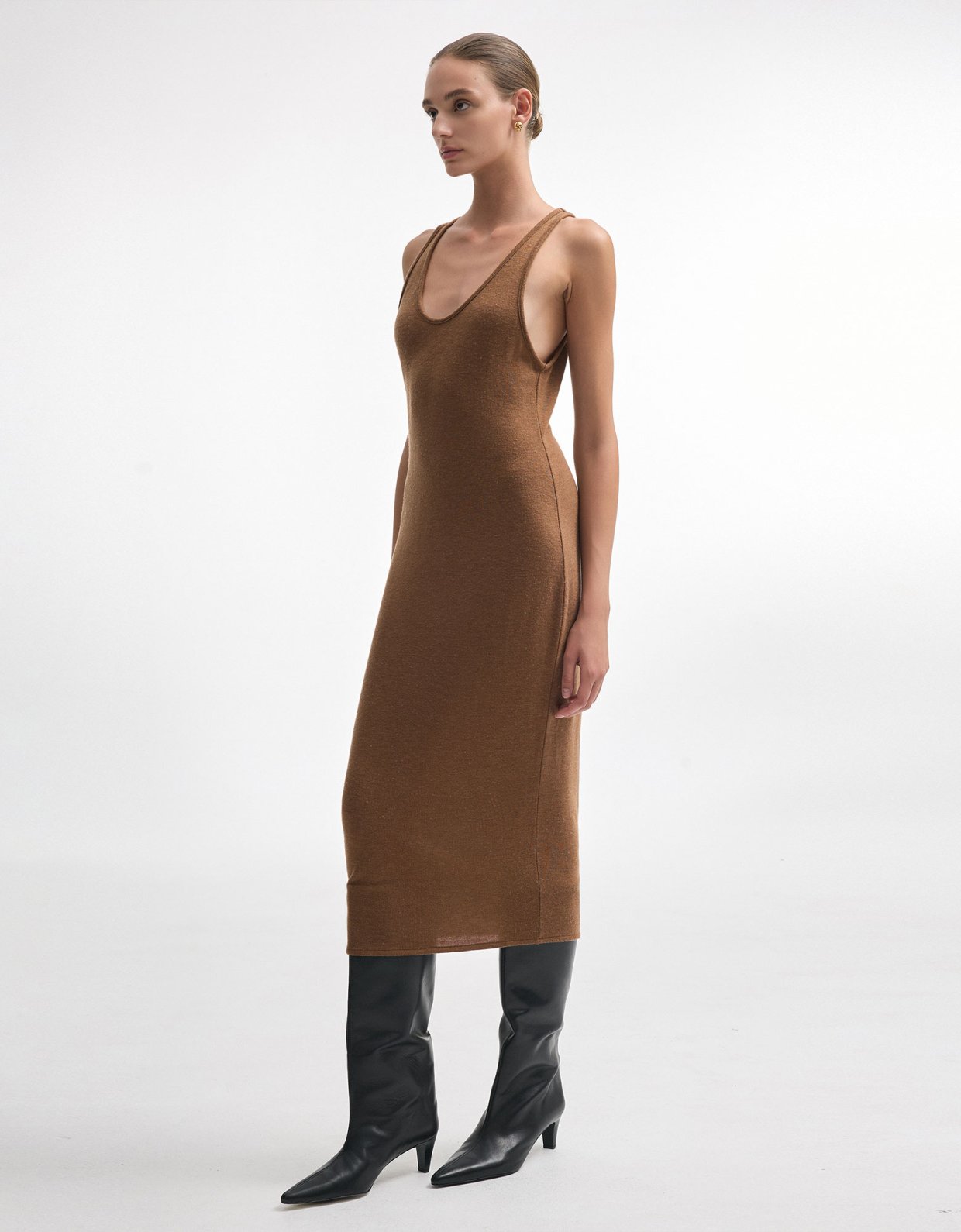 Nadia Rapti Whitney sleeveless dress brown