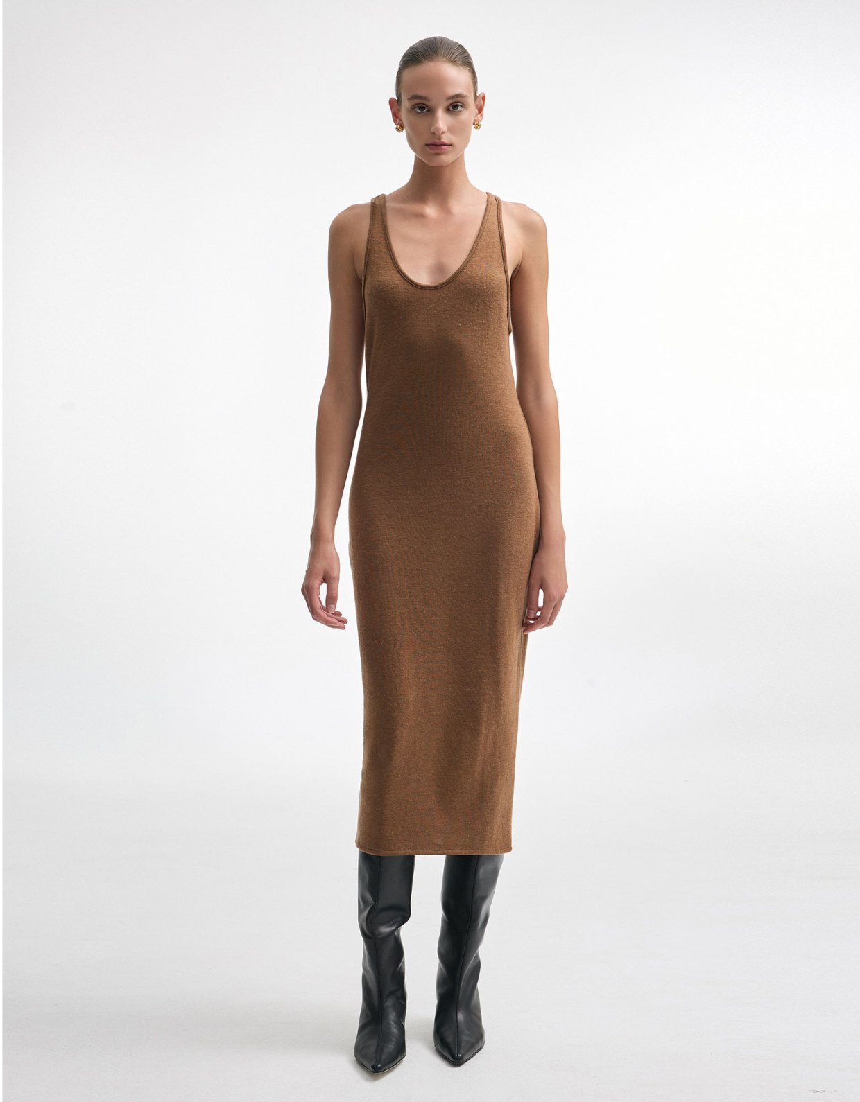 Nadia Rapti Whitney sleeveless dress brown