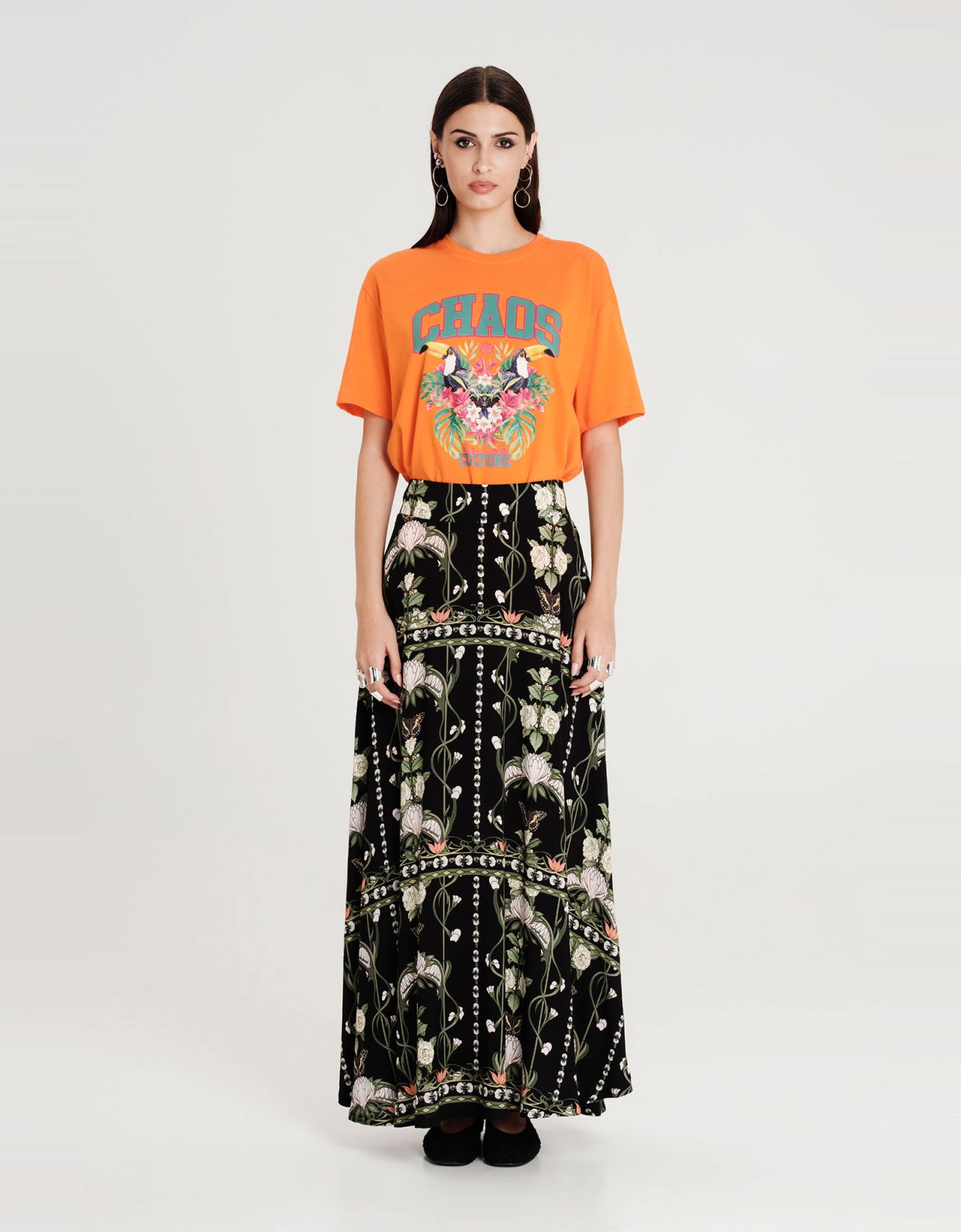 Peace and Chaos Wildflowers maxi skirt