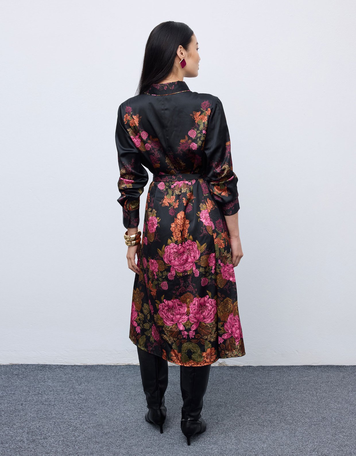 Ciel Concept Winter bloom midi shirt dress