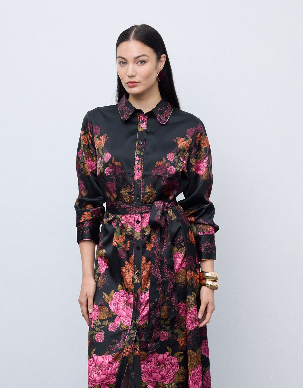 Ciel Concept Winter bloom midi shirt dress