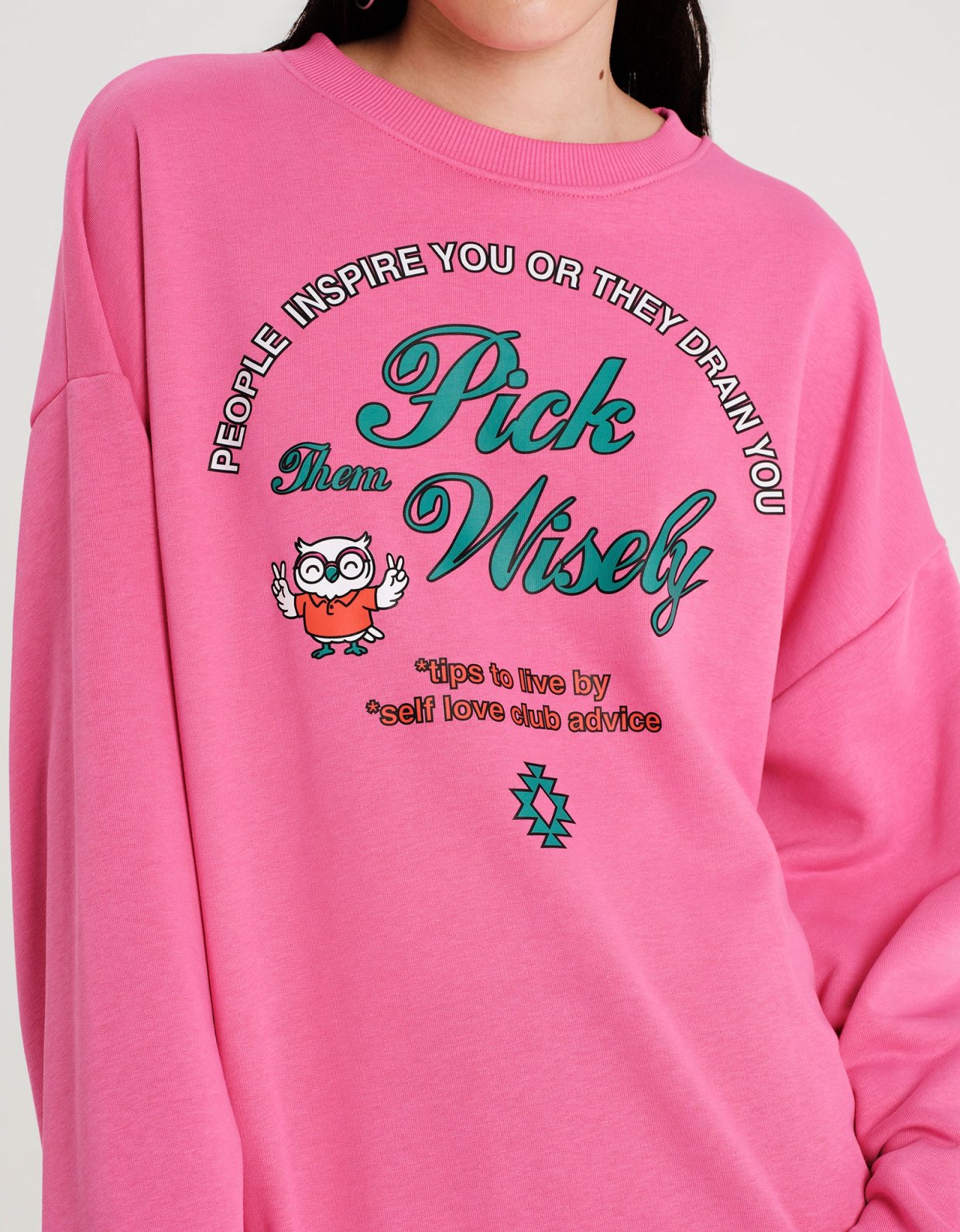 Peace and Chaos Wisdom sweater fuchsia